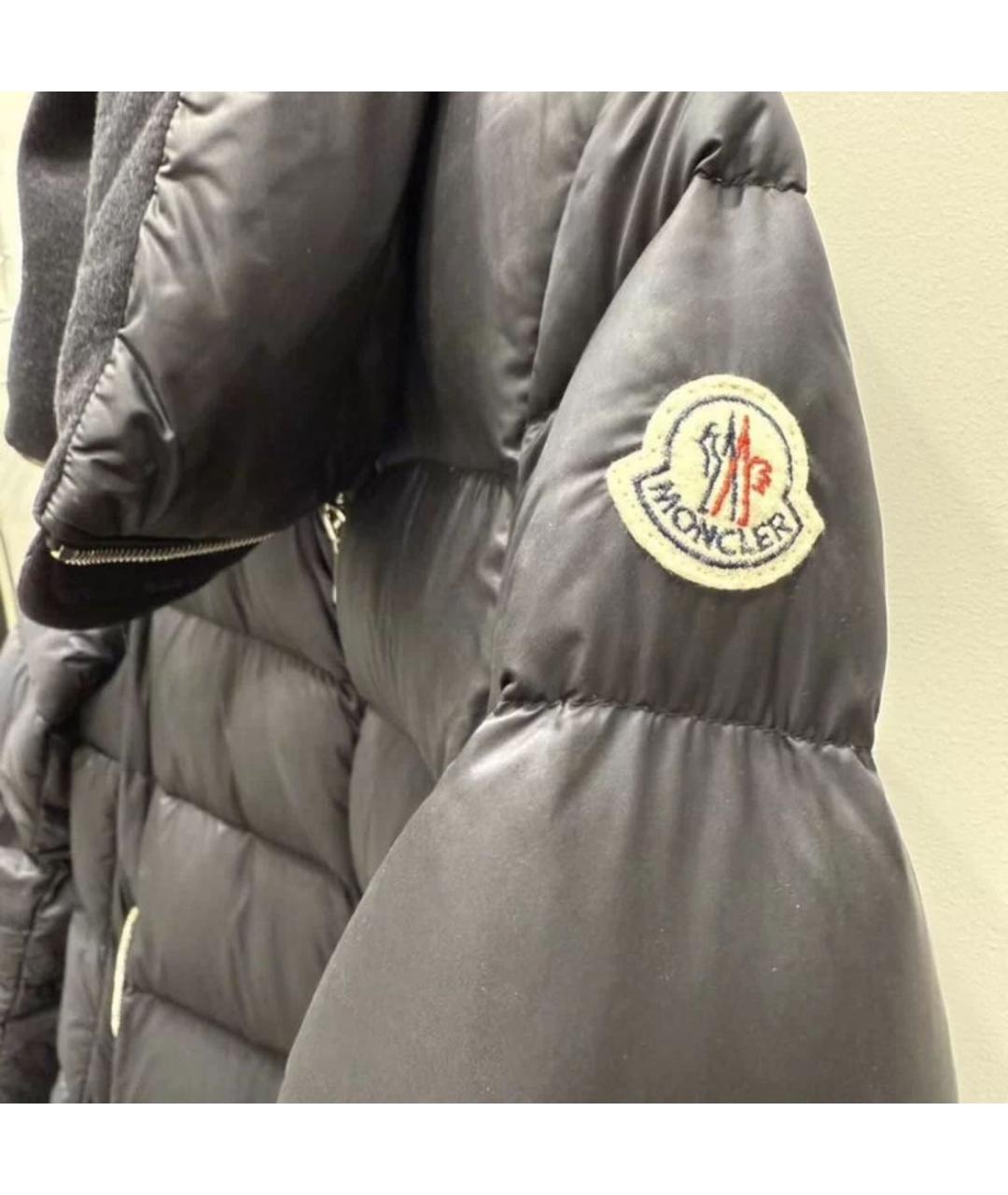 MONCLER Черный пуховик, фото 4