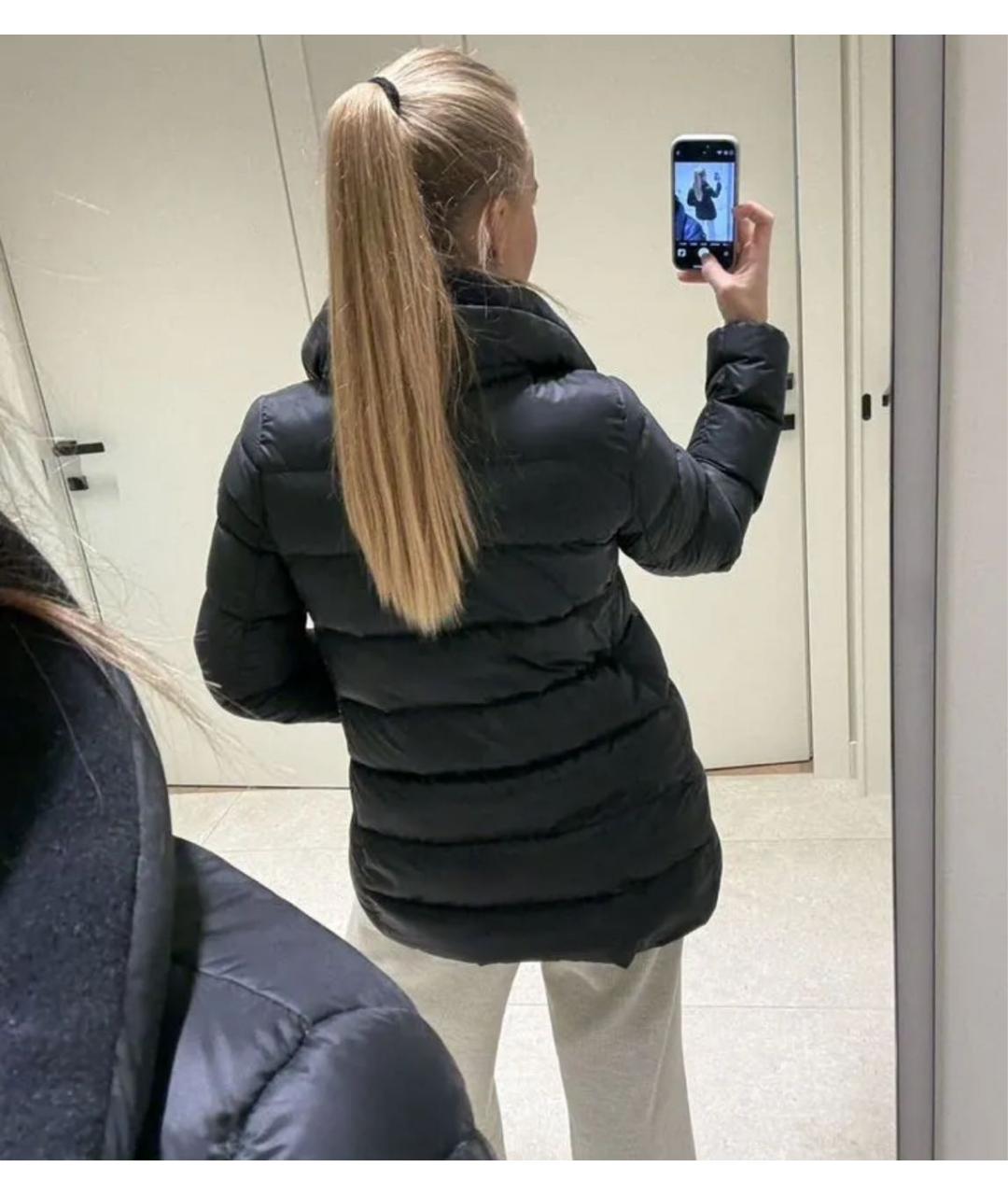 MONCLER Черный пуховик, фото 5