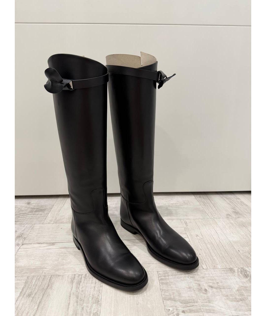 HERMES Черные кожаные сапоги, фото 6