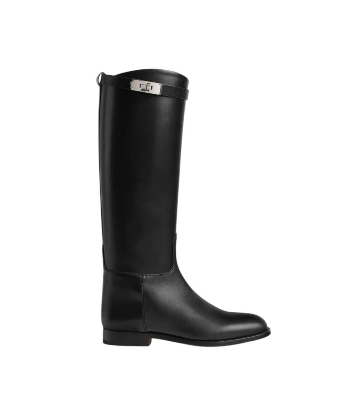 HERMES Черные кожаные сапоги, фото 9