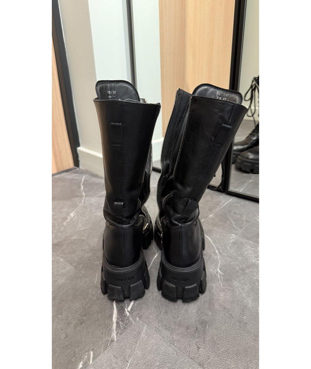 PRADA Черные кожаные ботинки, фото 3