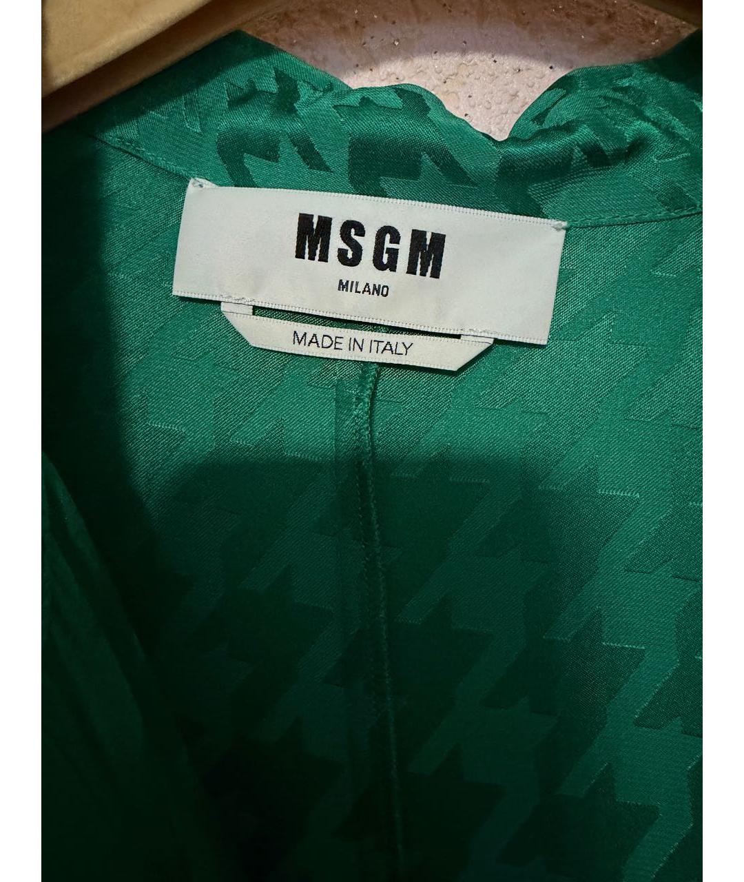 MSGM Зеленые полиэстеровое повседневное платье, фото 6