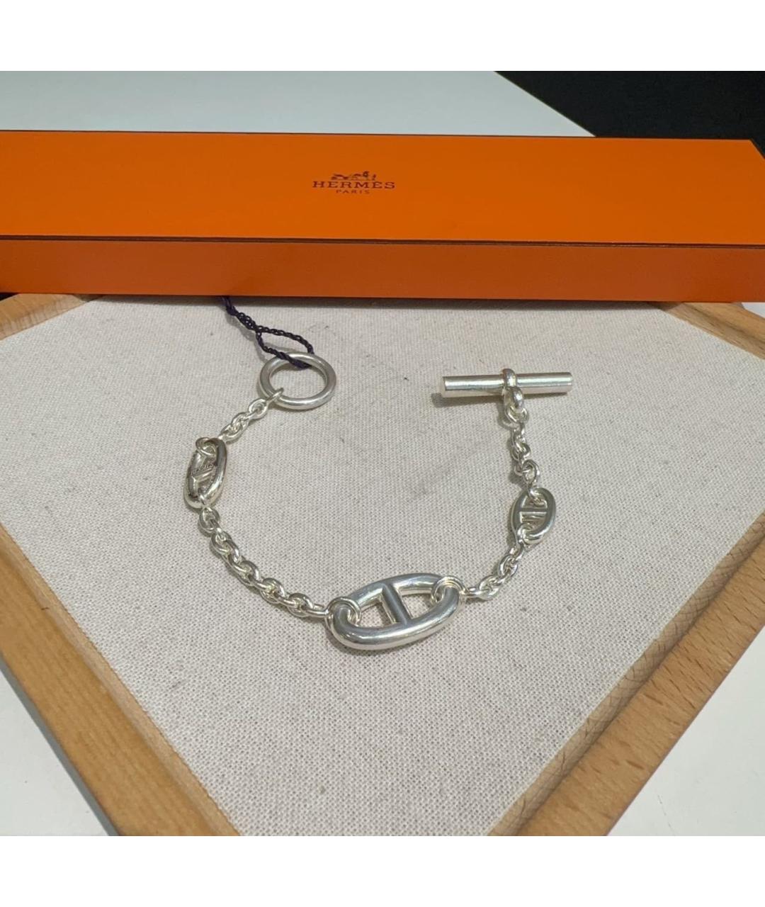 HERMES Серебрянный серебряный браслет, фото 6