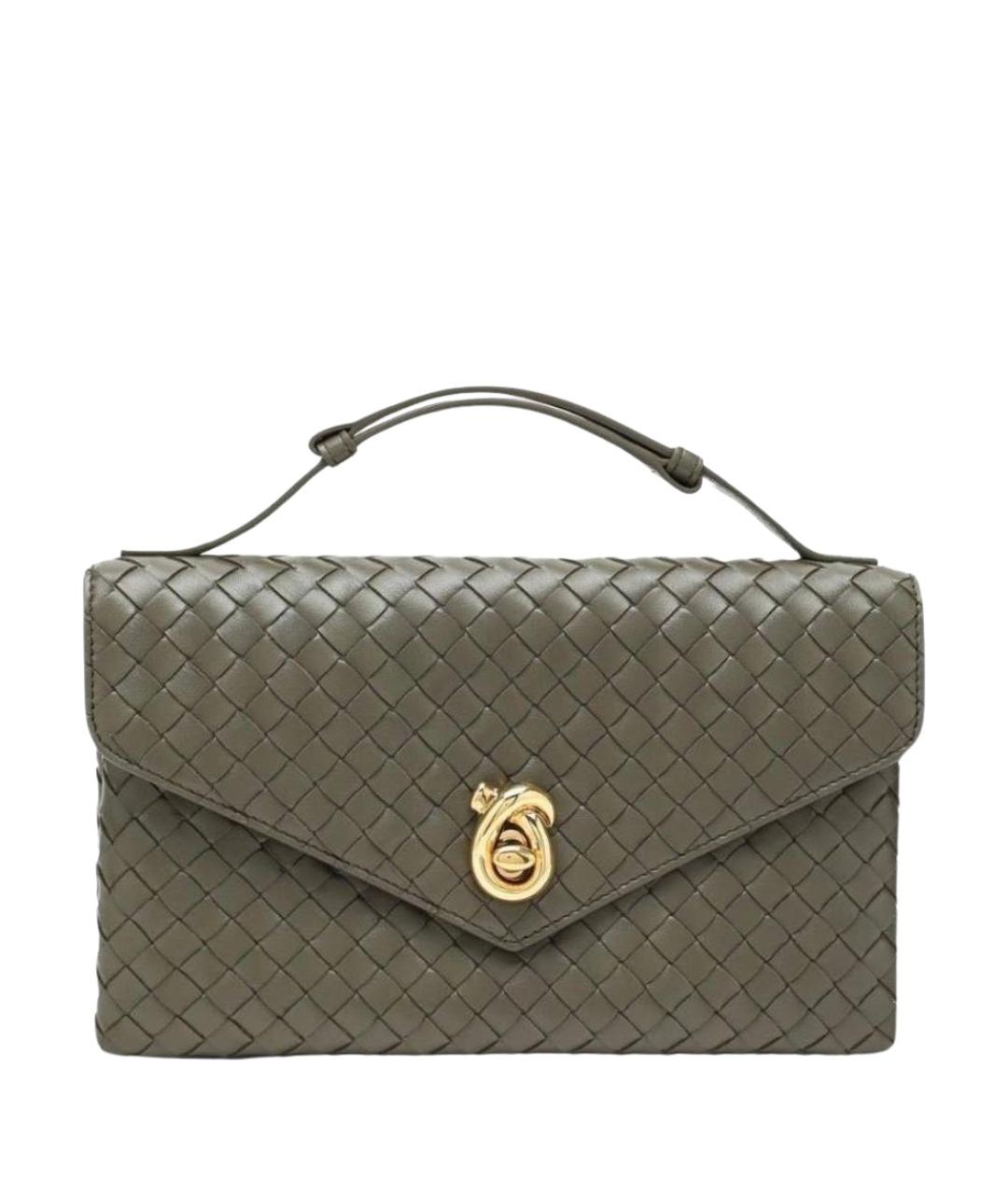 BOTTEGA VENETA Хаки кожаная сумка через плечо, фото 6