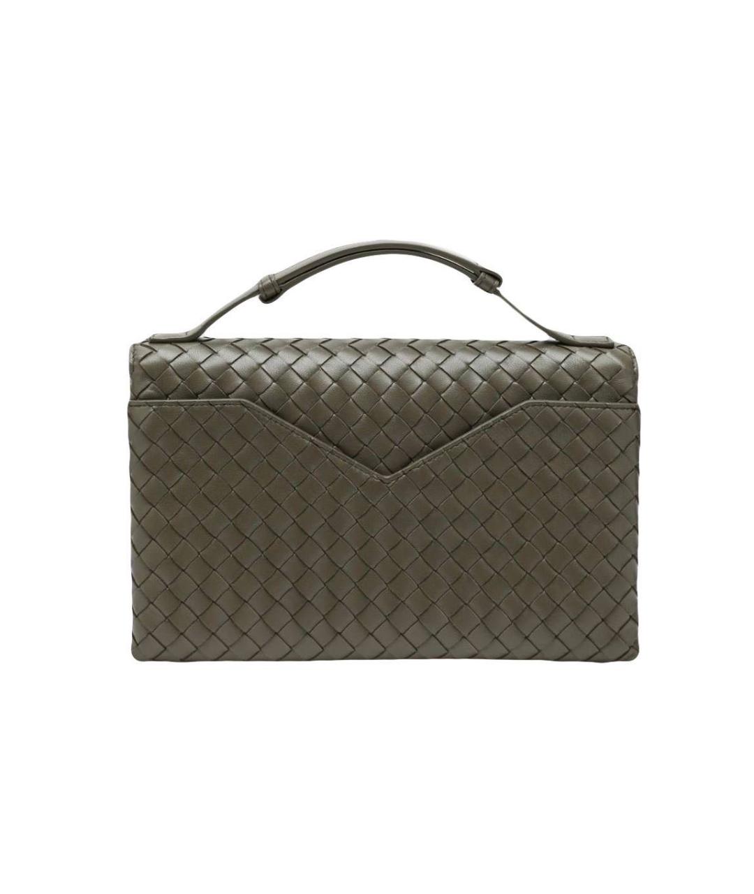 BOTTEGA VENETA Хаки кожаная сумка через плечо, фото 3