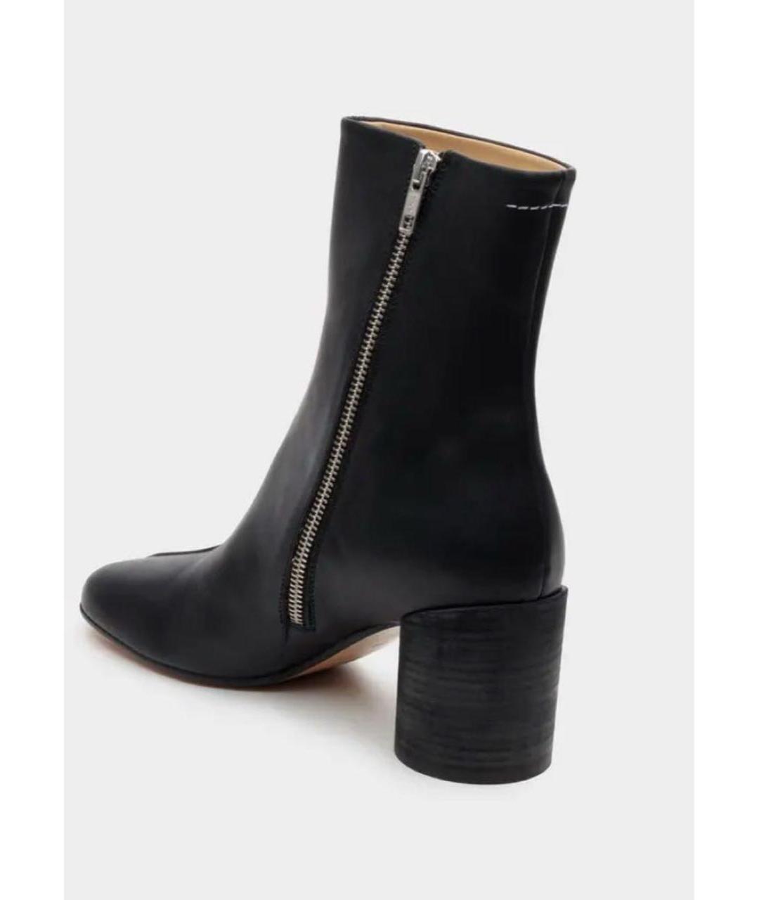 MM6 MAISON MARGIELA Черные кожаные ботильоны, фото 3