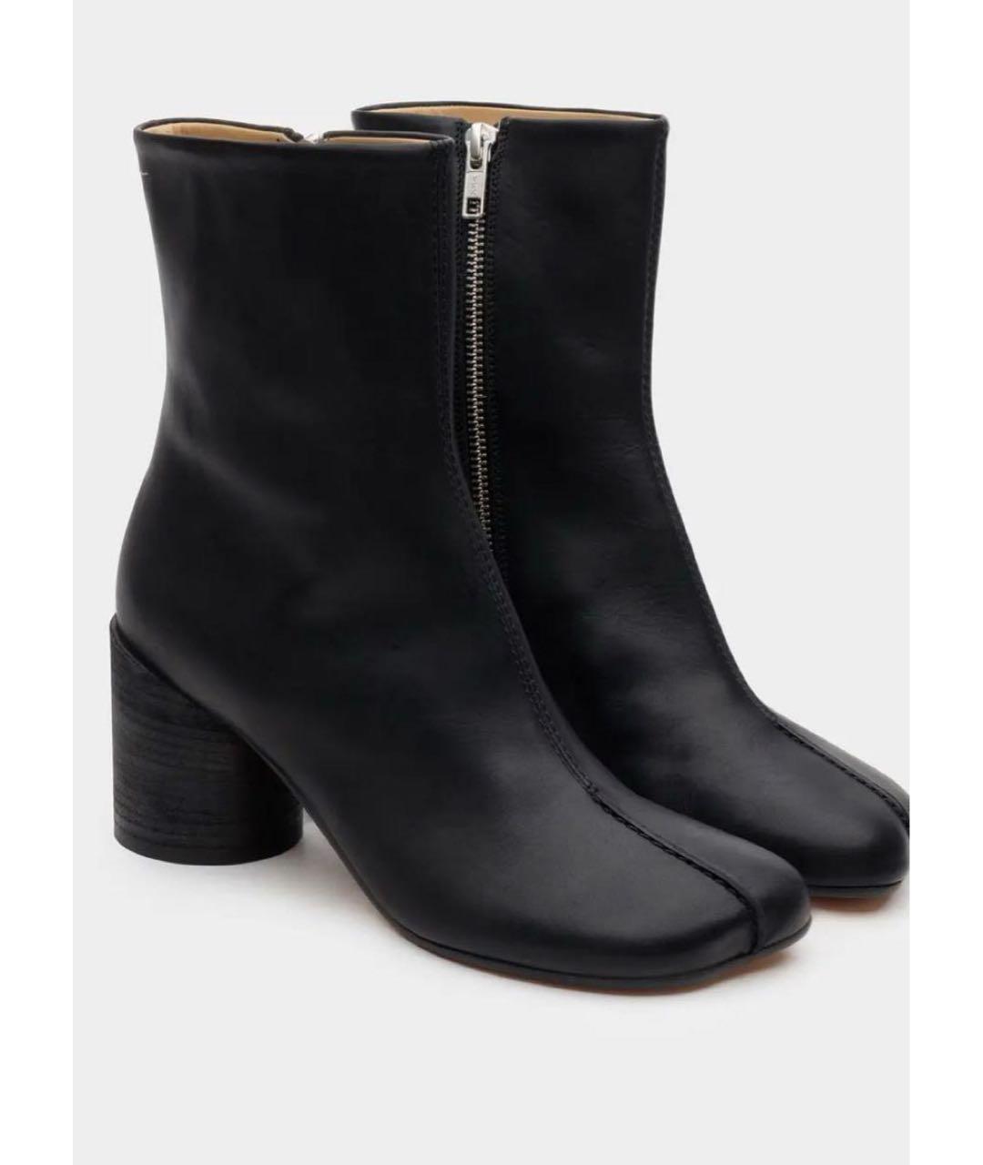 MM6 MAISON MARGIELA Черные кожаные ботильоны, фото 2