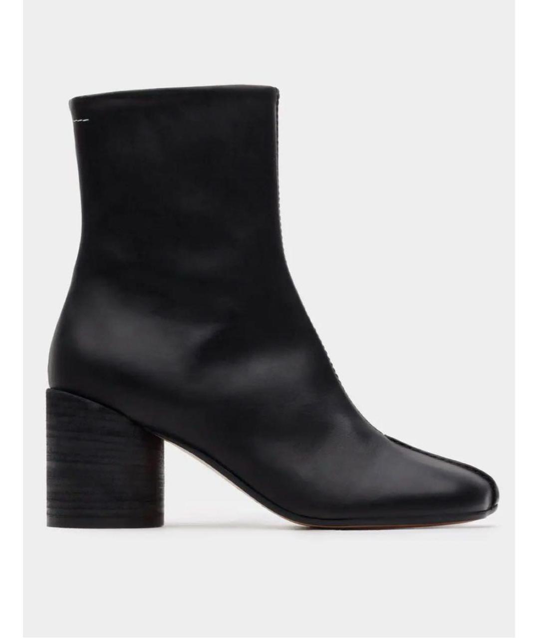 MM6 MAISON MARGIELA Черные кожаные ботильоны, фото 5