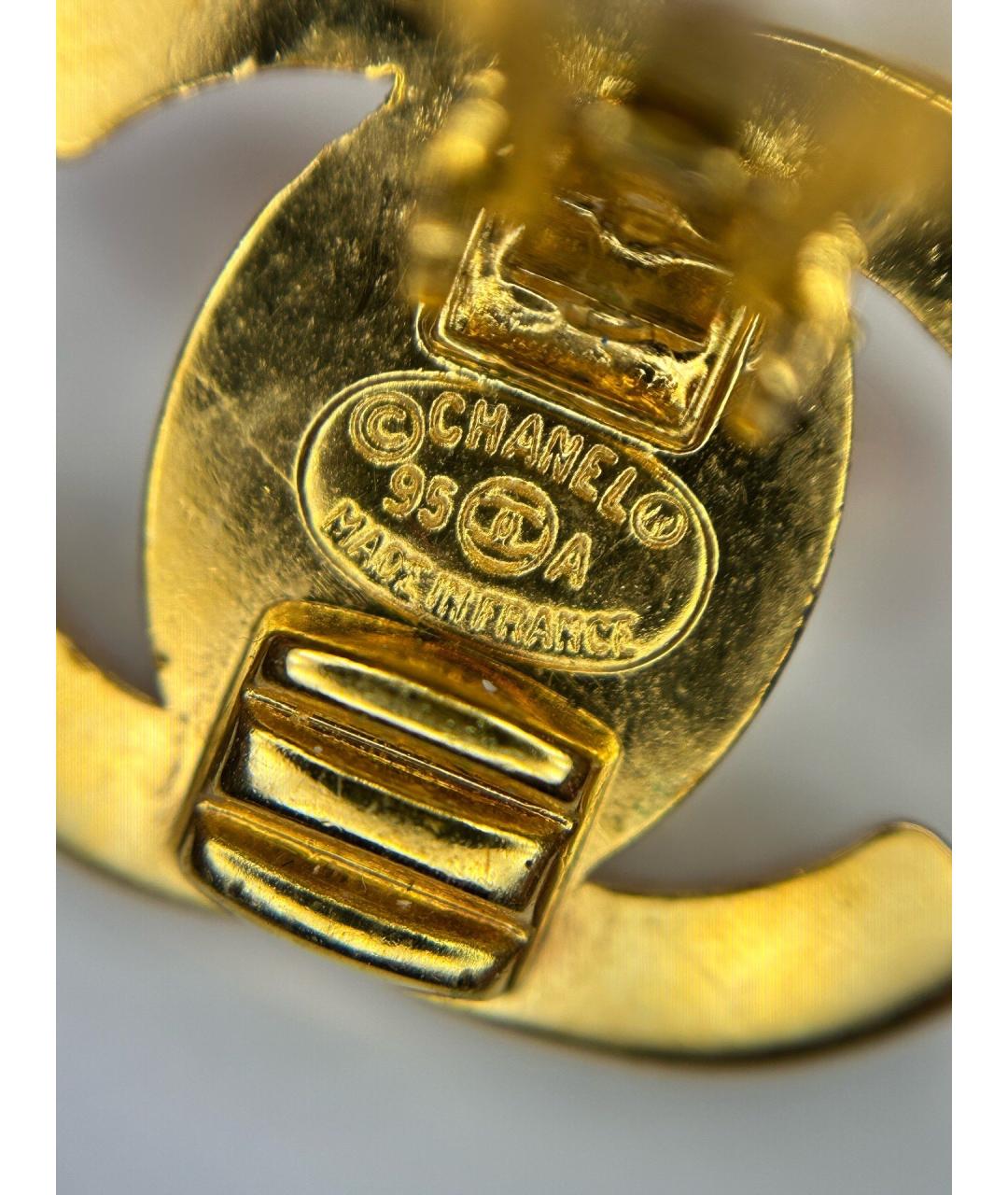 CHANEL Золотые металлические серьги, фото 4