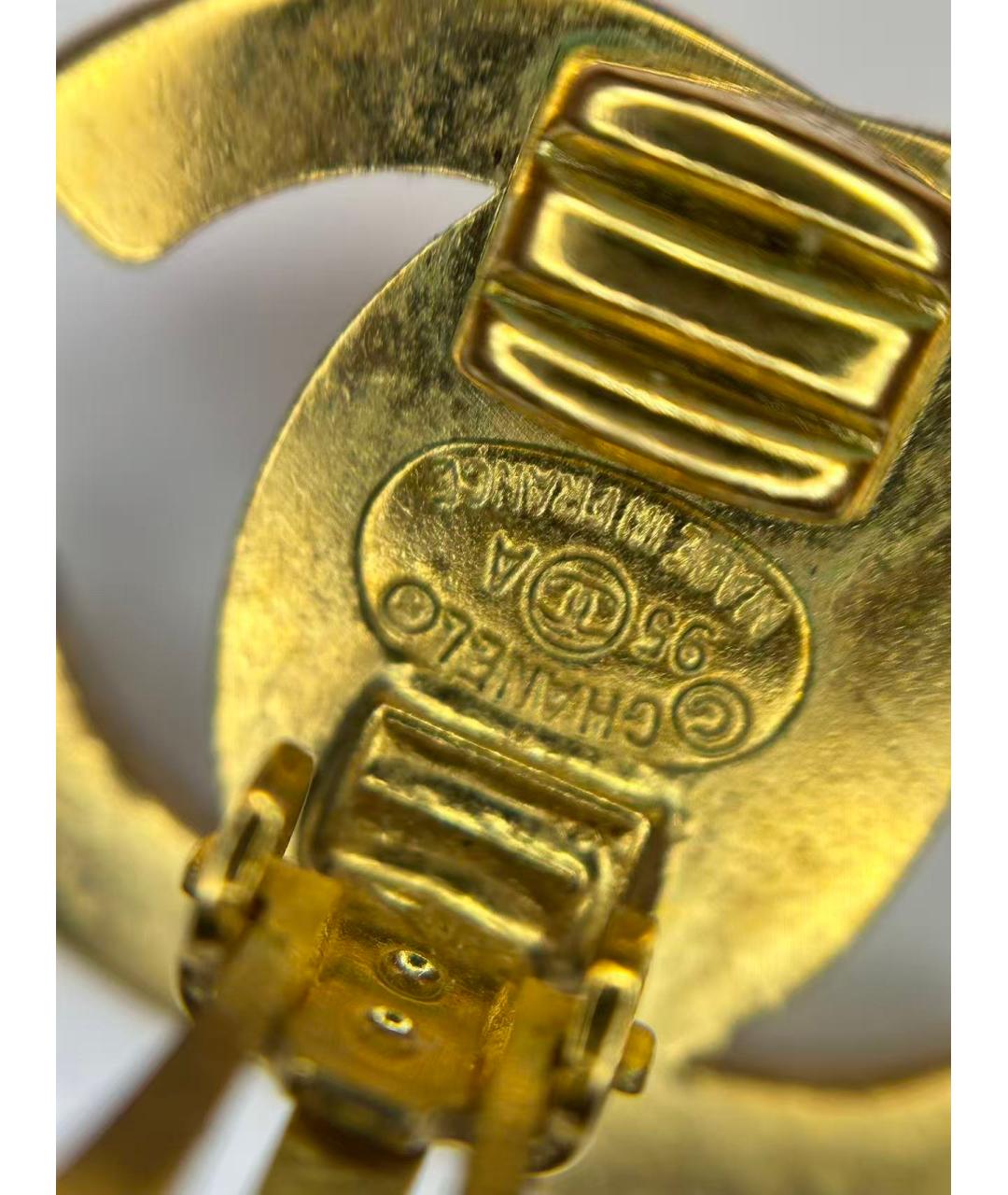 CHANEL Золотые металлические серьги, фото 5