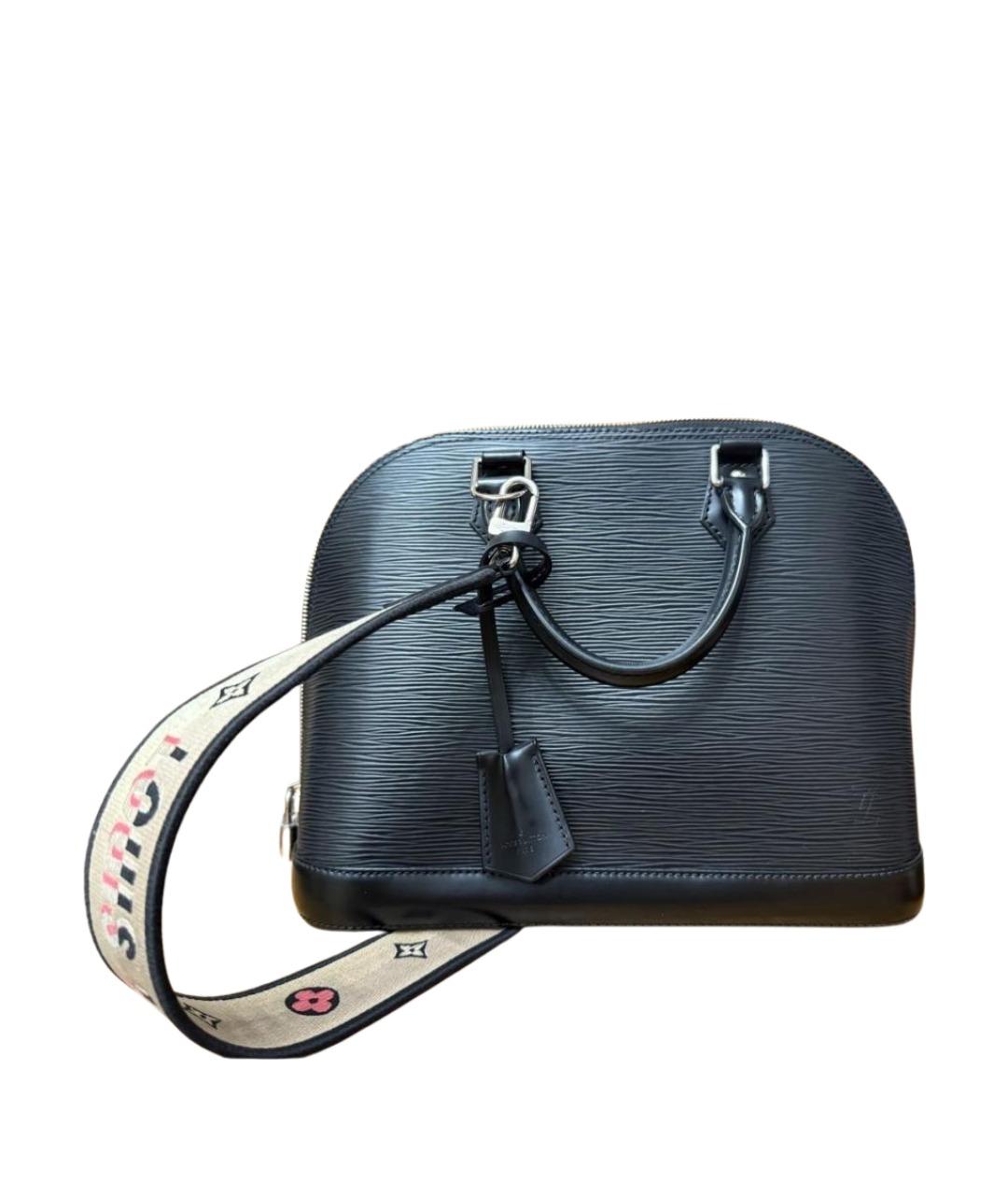 LOUIS VUITTON Черная кожаная сумка с короткими ручками, фото 1