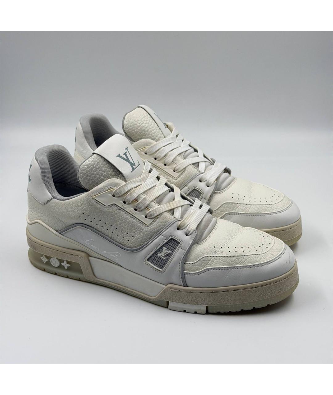 LOUIS VUITTON Бежевые кожаные низкие кроссовки / кеды, фото 2