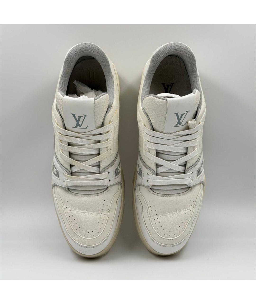 LOUIS VUITTON Бежевые кожаные низкие кроссовки / кеды, фото 3