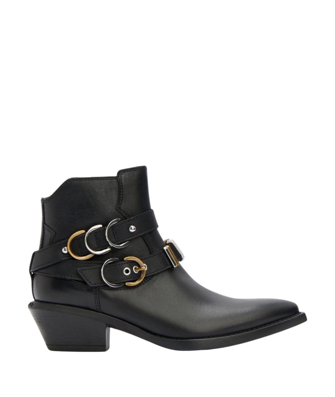 PINKO Черные кожаные ботинки, фото 1