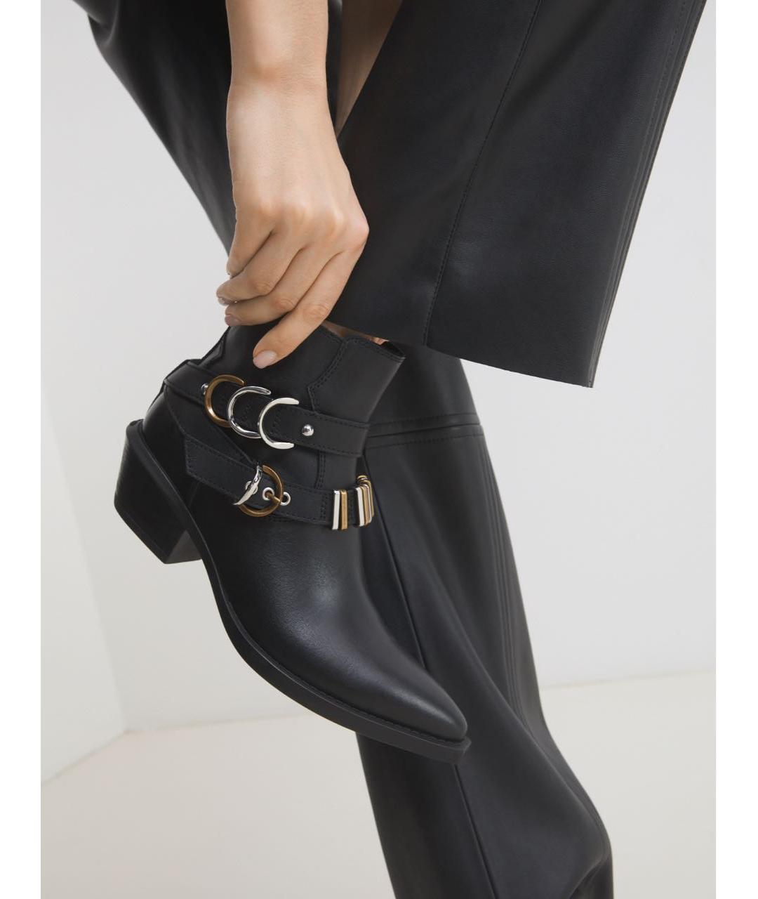 PINKO Черные кожаные ботинки, фото 4