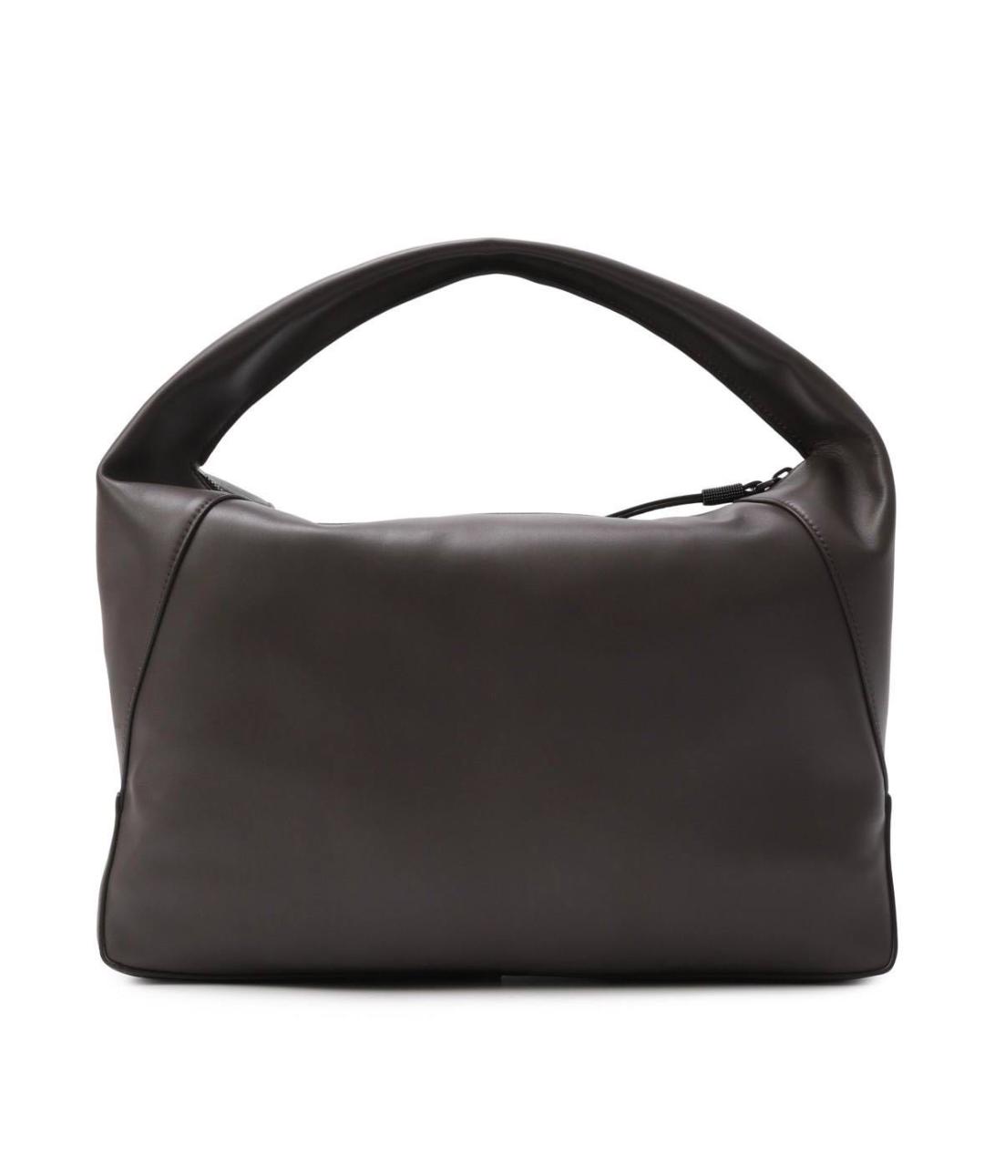 BRUNELLO CUCINELLI Коричневая кожаная сумка с короткими ручками, фото 2