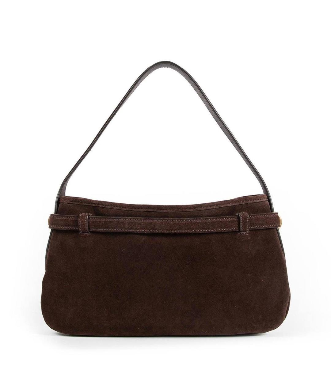 MIU MIU Коричневая замшевая сумка с короткими ручками, фото 3