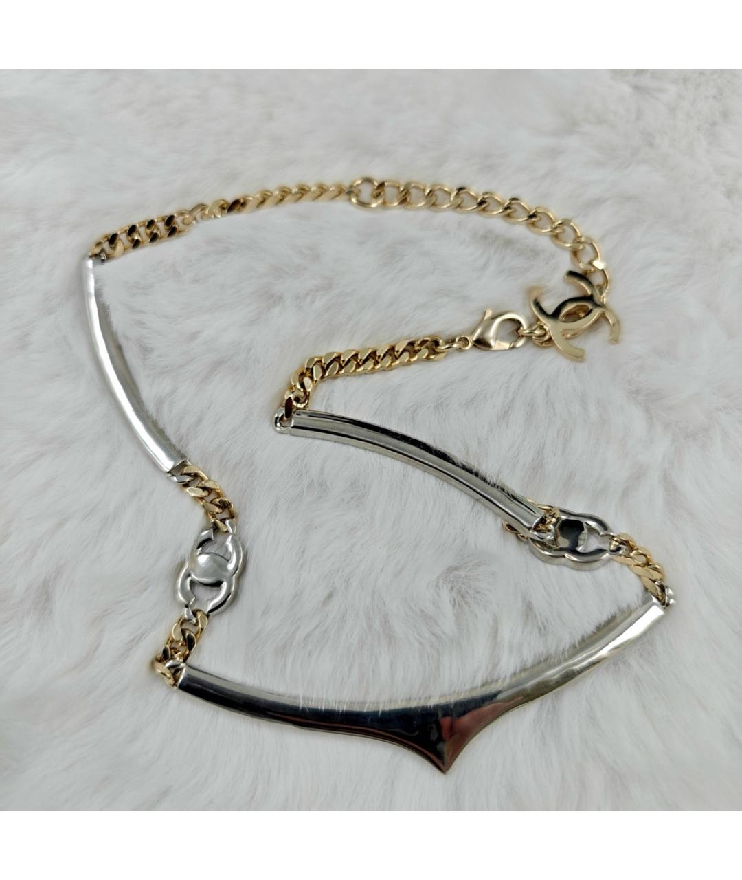 CHANEL Серебряное металлическое колье, фото 5