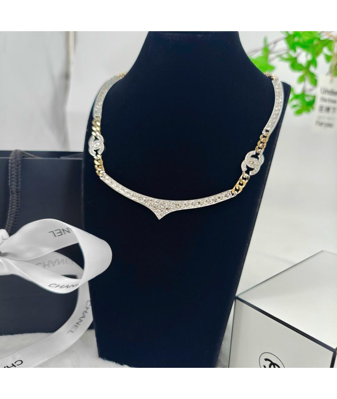 CHANEL Серебряное металлическое колье, фото 3