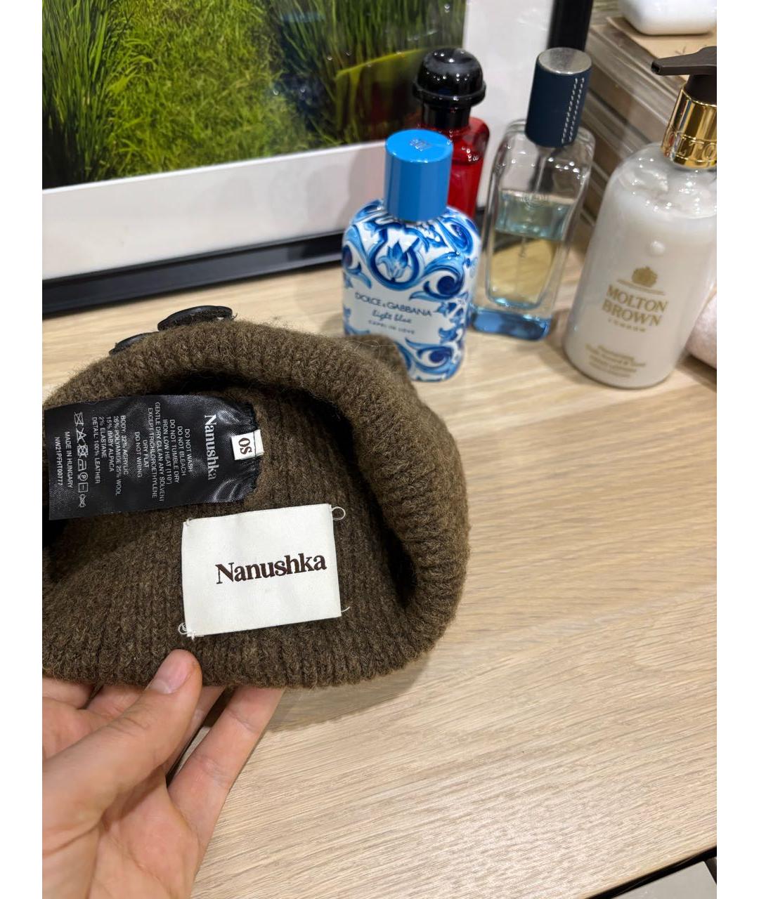 NANUSHKA Коричневая шерстяная шапка, фото 2