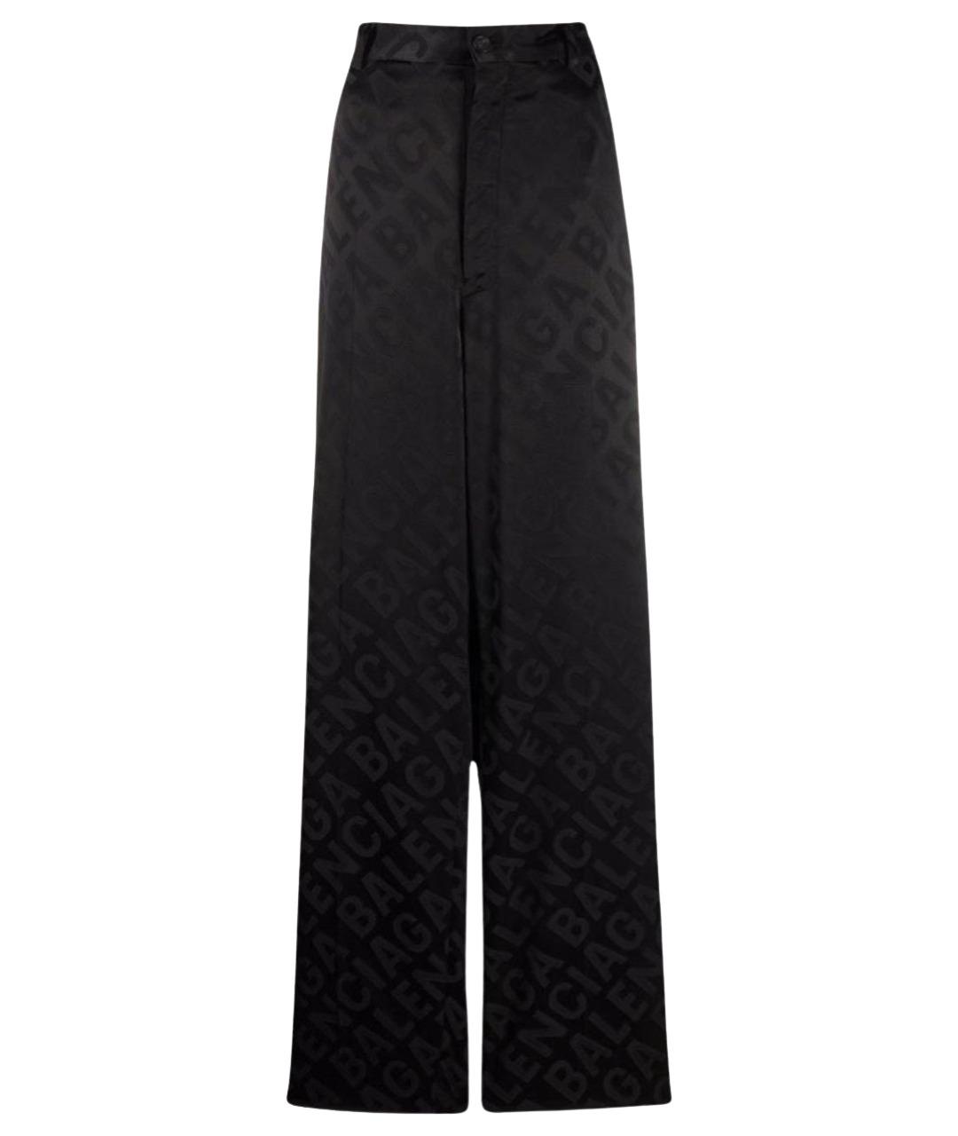 BALENCIAGA Черные вискозные брюки широкие, фото 1