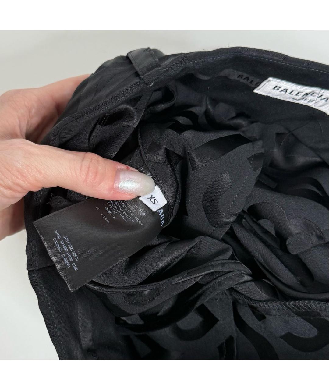 BALENCIAGA Черные вискозные брюки широкие, фото 7
