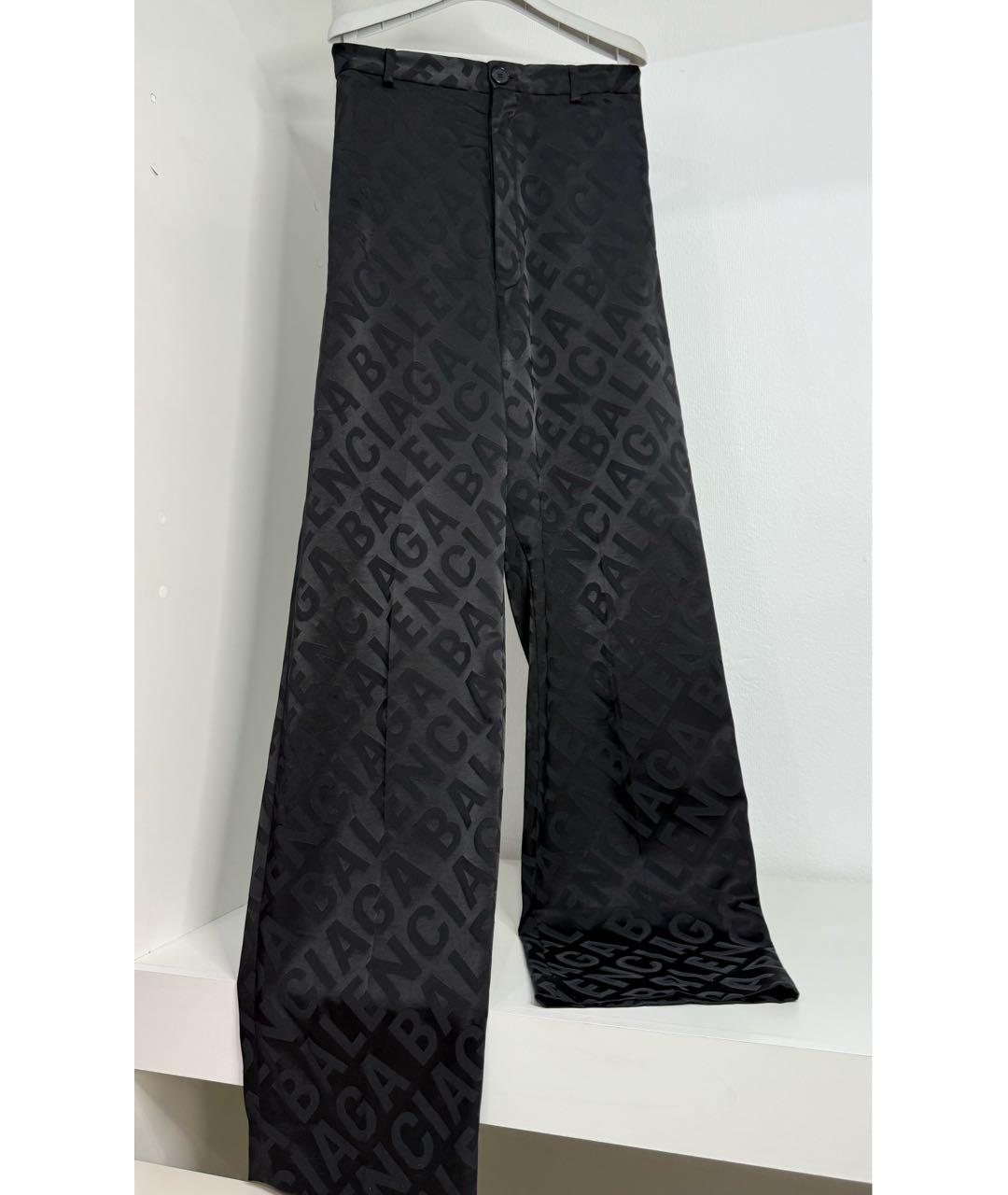 BALENCIAGA Черные вискозные брюки широкие, фото 3
