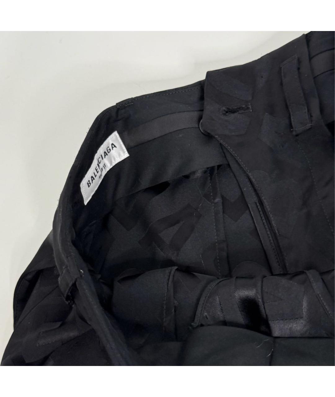 BALENCIAGA Черные вискозные брюки широкие, фото 6