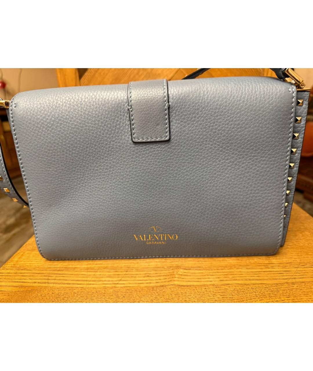 VALENTINO Голубая кожаная сумка через плечо, фото 2