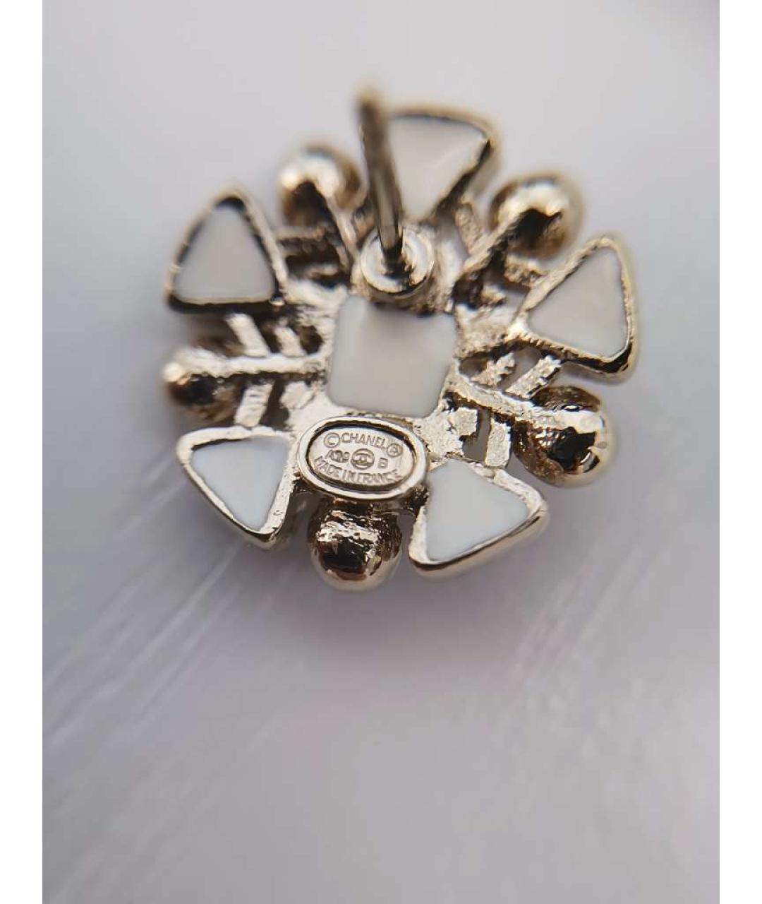 CHANEL Золотые металлические серьги, фото 4