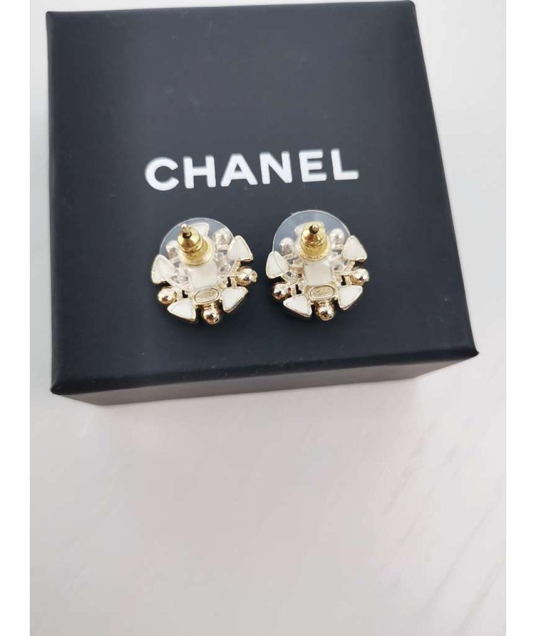 CHANEL Золотые металлические серьги, фото 3