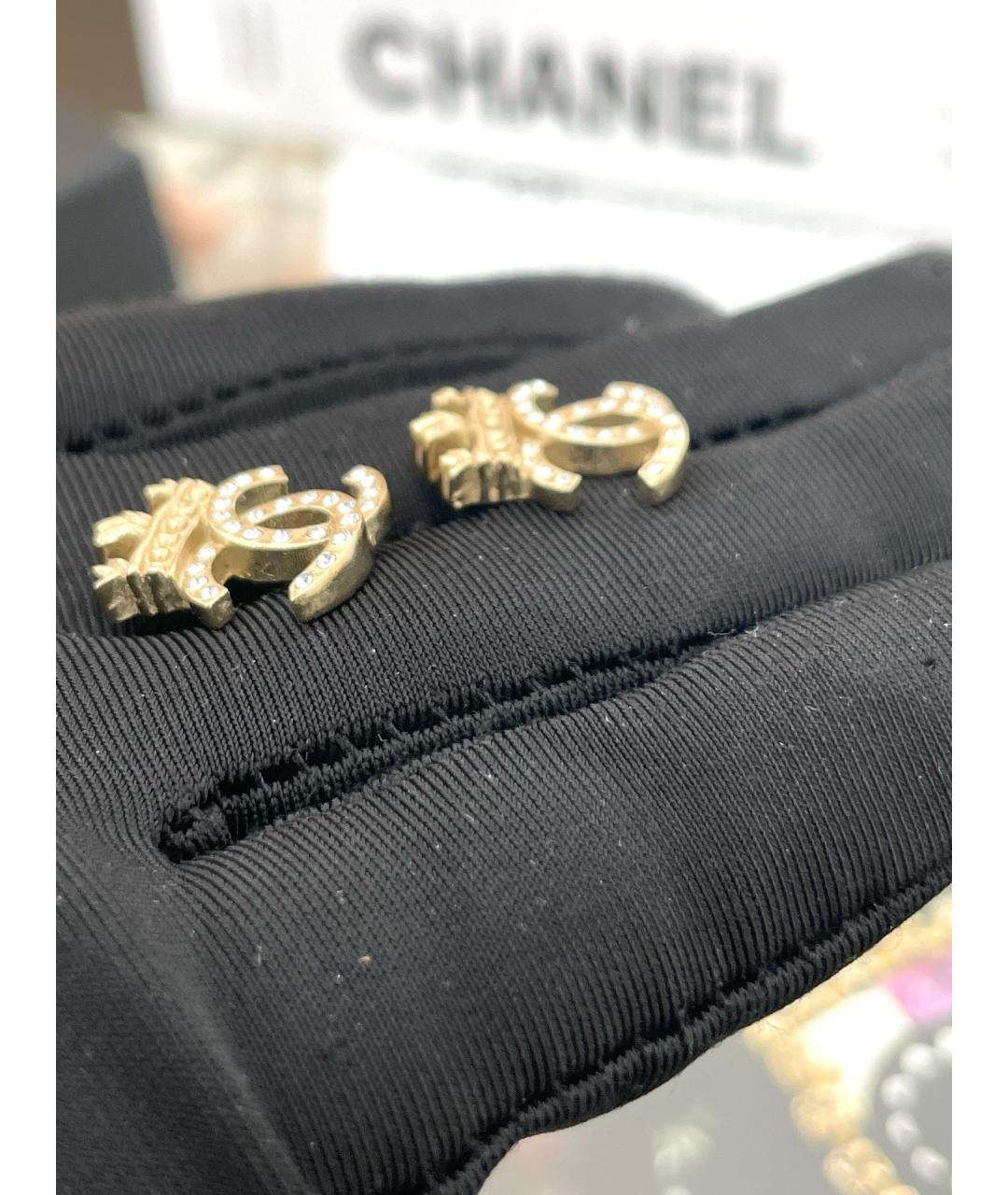 CHANEL Золотые металлические серьги, фото 4