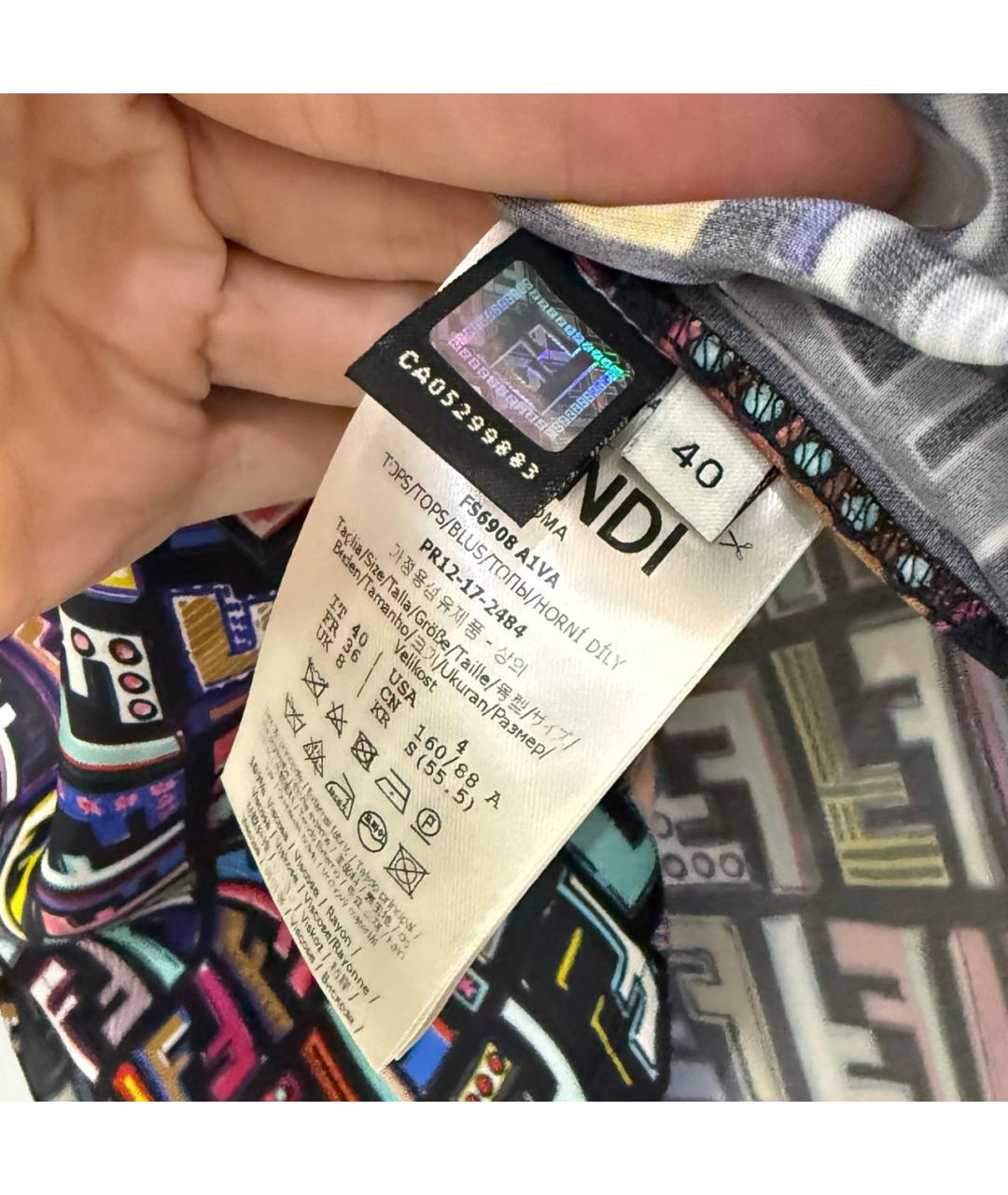 FENDI Вискозная футболка, фото 7