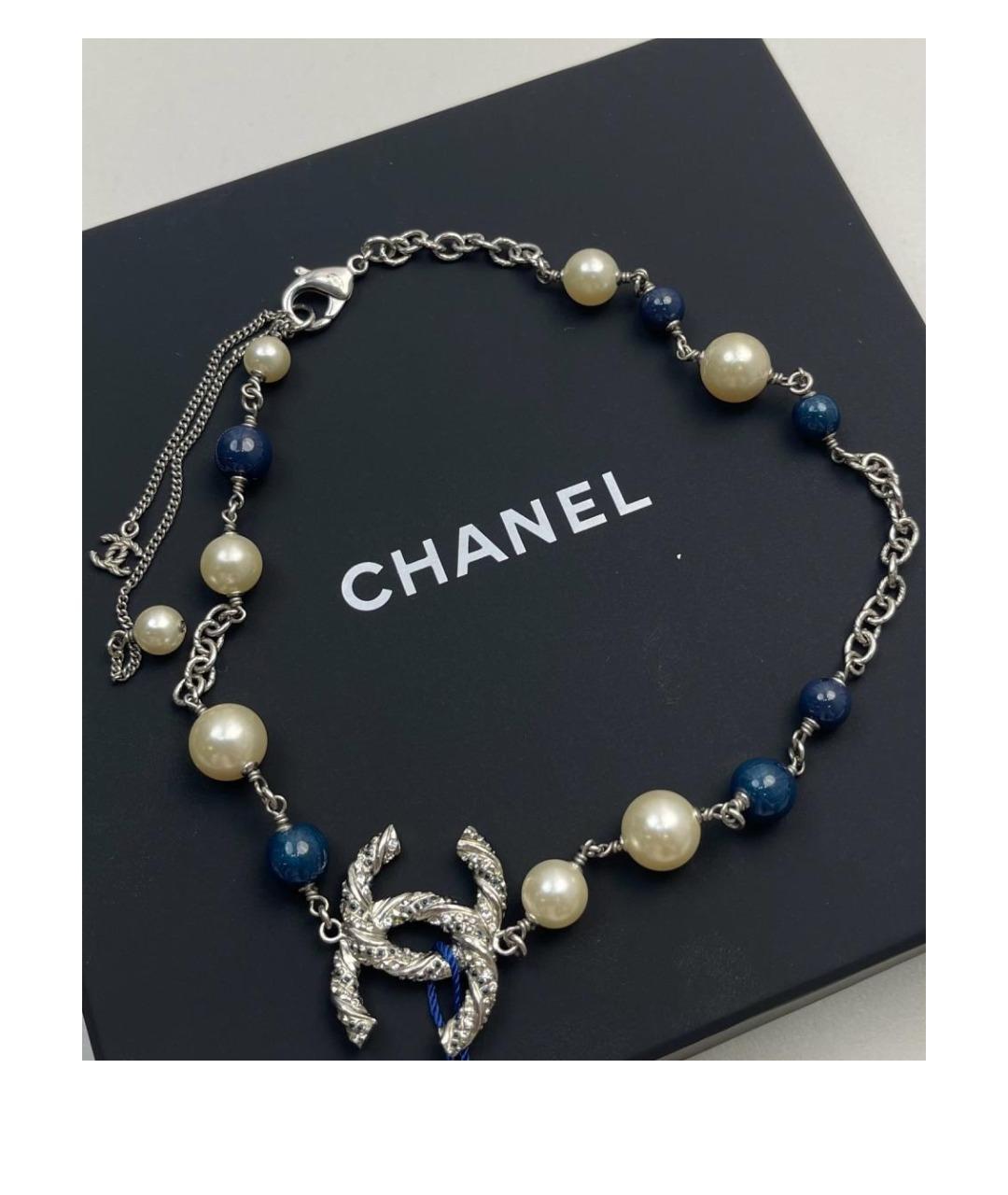 CHANEL Серебряное металлическое колье, фото 4