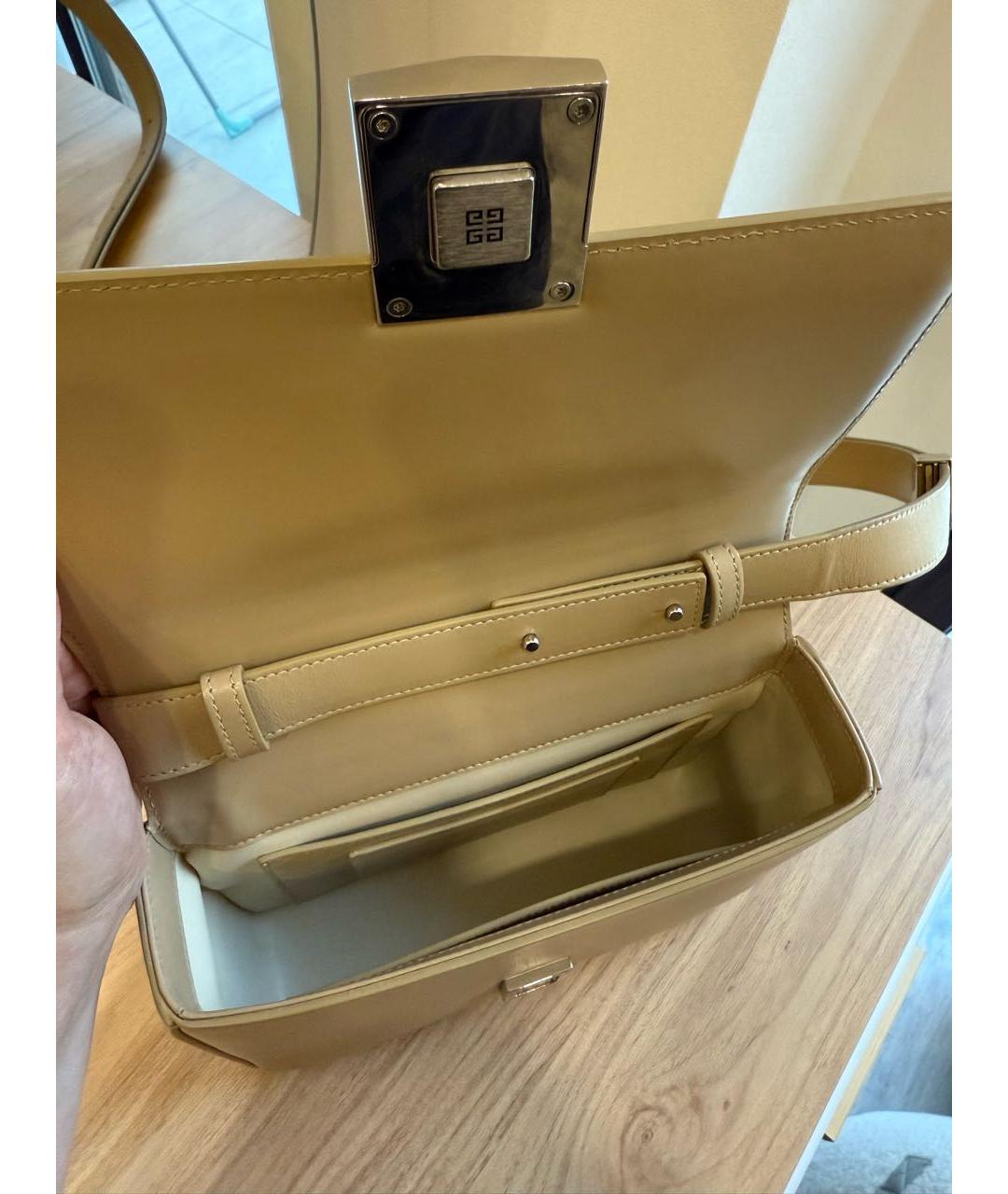 GIVENCHY Бежевая кожаная сумка с короткими ручками, фото 4
