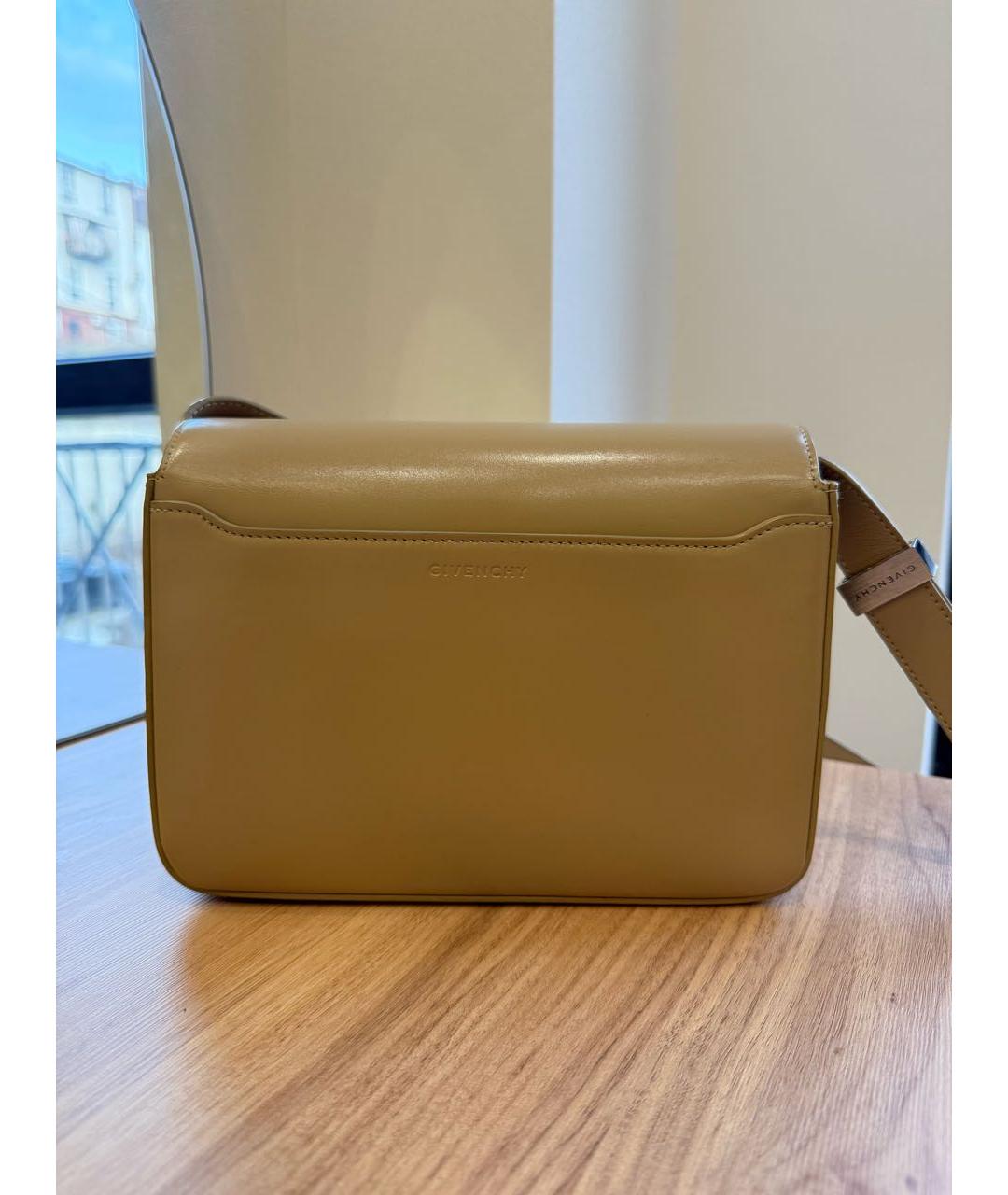 GIVENCHY Бежевая кожаная сумка с короткими ручками, фото 3
