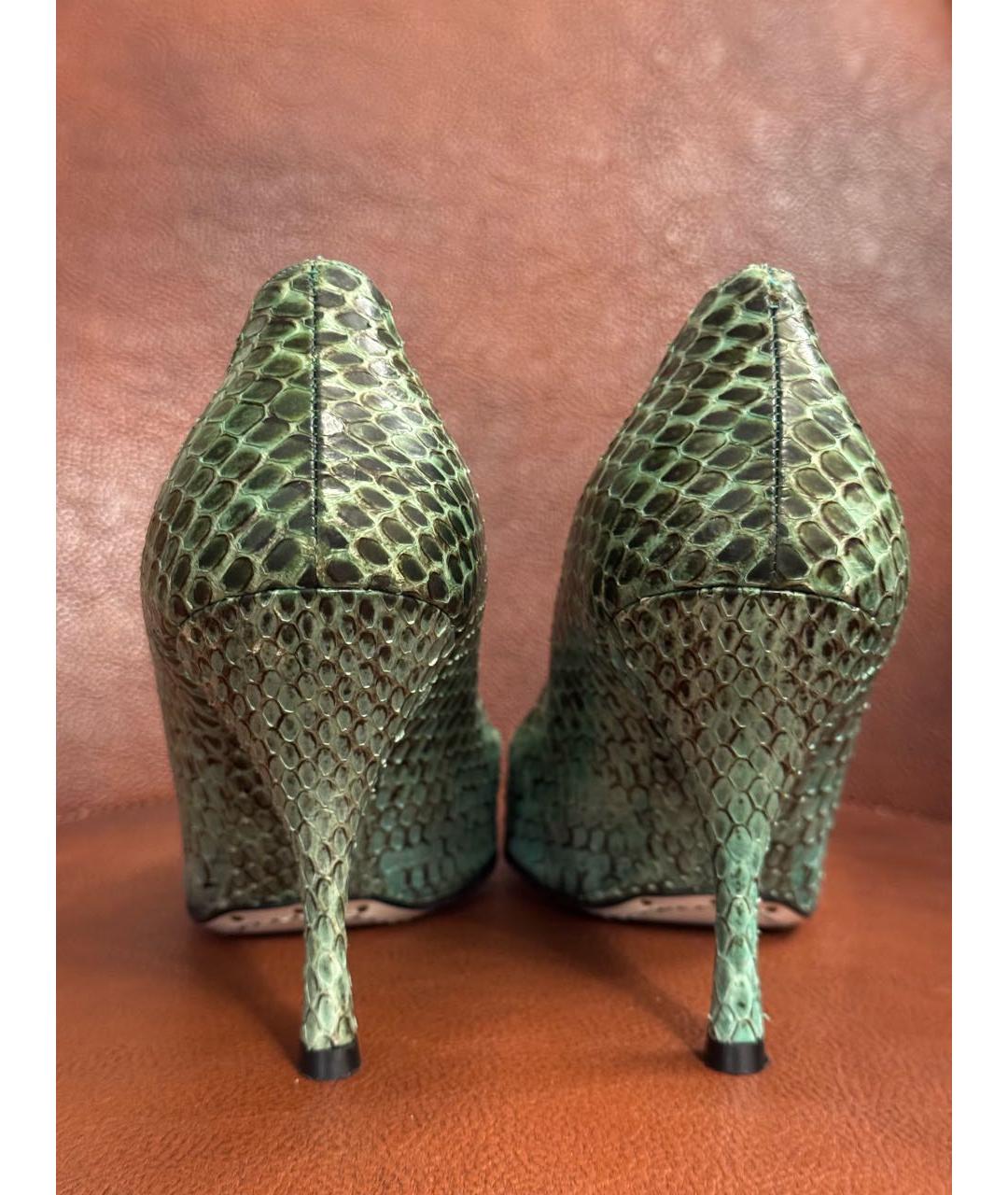 DOLCE&GABBANA Бирюзовые туфли из экзотической кожи, фото 4