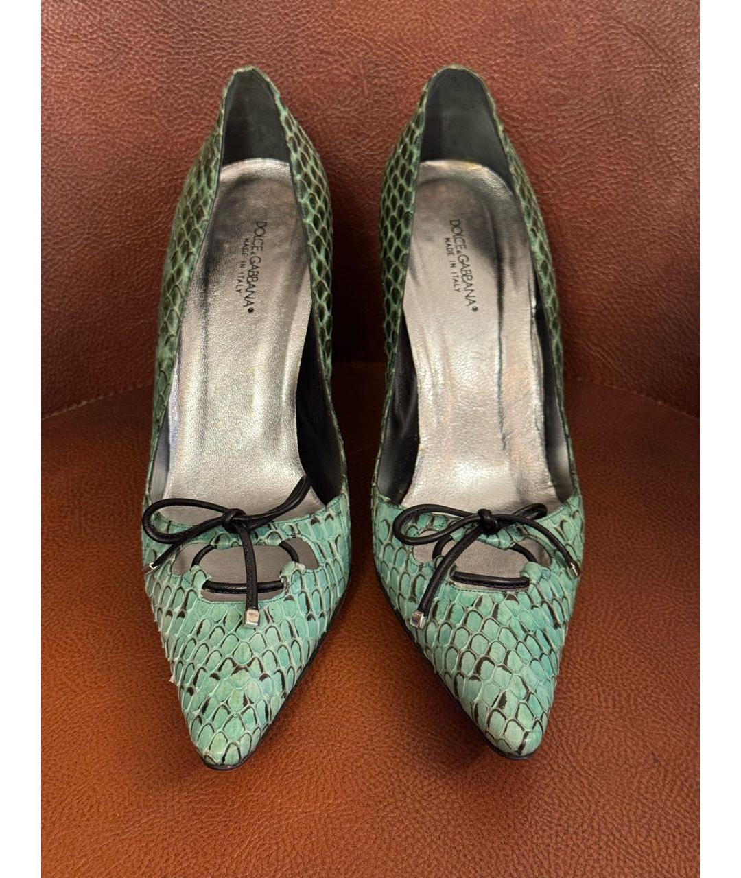 DOLCE&GABBANA Бирюзовые туфли из экзотической кожи, фото 2