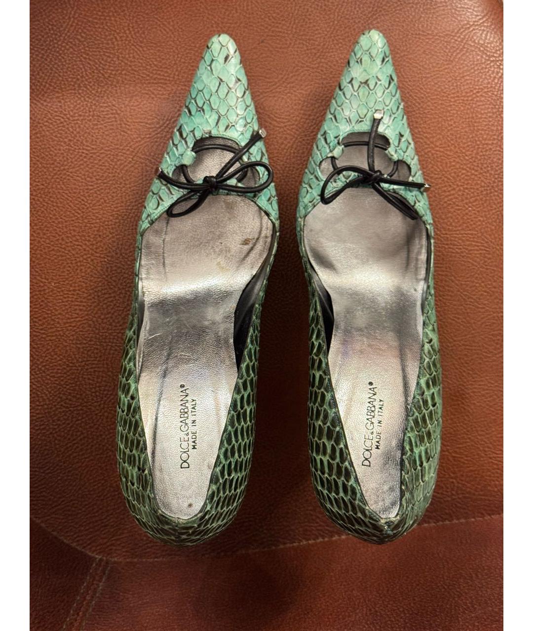 DOLCE&GABBANA Бирюзовые туфли из экзотической кожи, фото 3