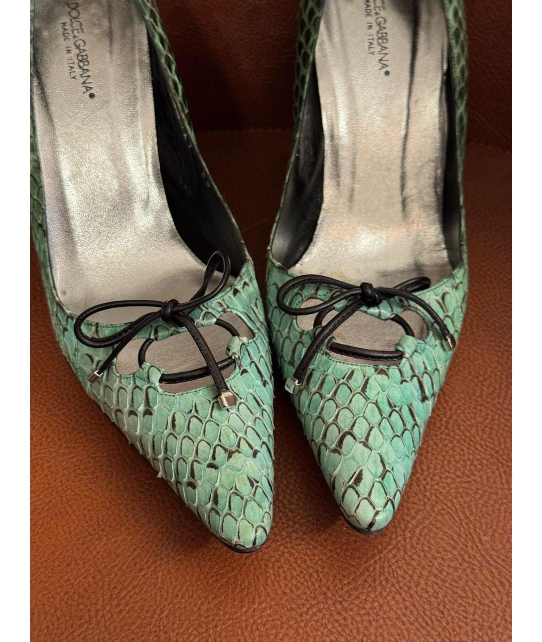 DOLCE&GABBANA Бирюзовые туфли из экзотической кожи, фото 5