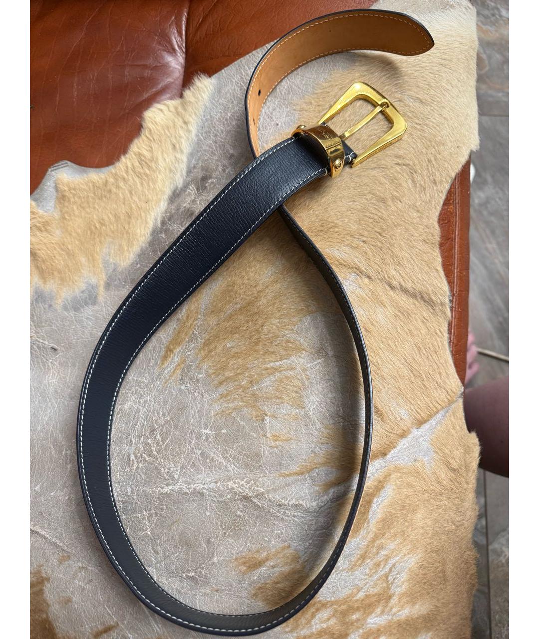 LOUIS VUITTON Синий кожаный ремень, фото 4