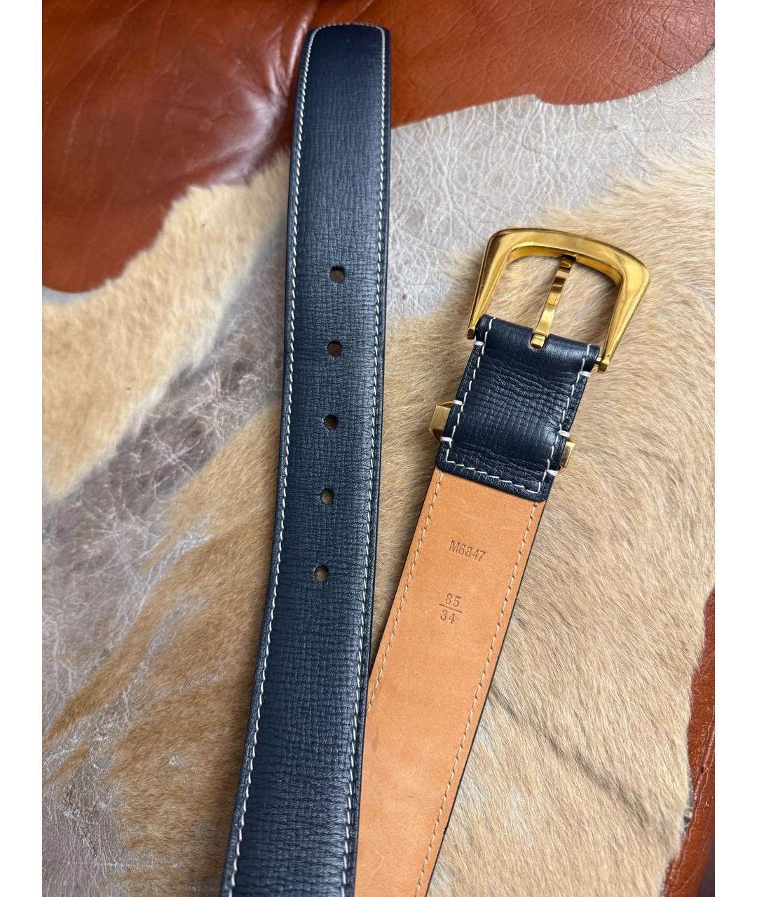 LOUIS VUITTON Синий кожаный ремень, фото 2