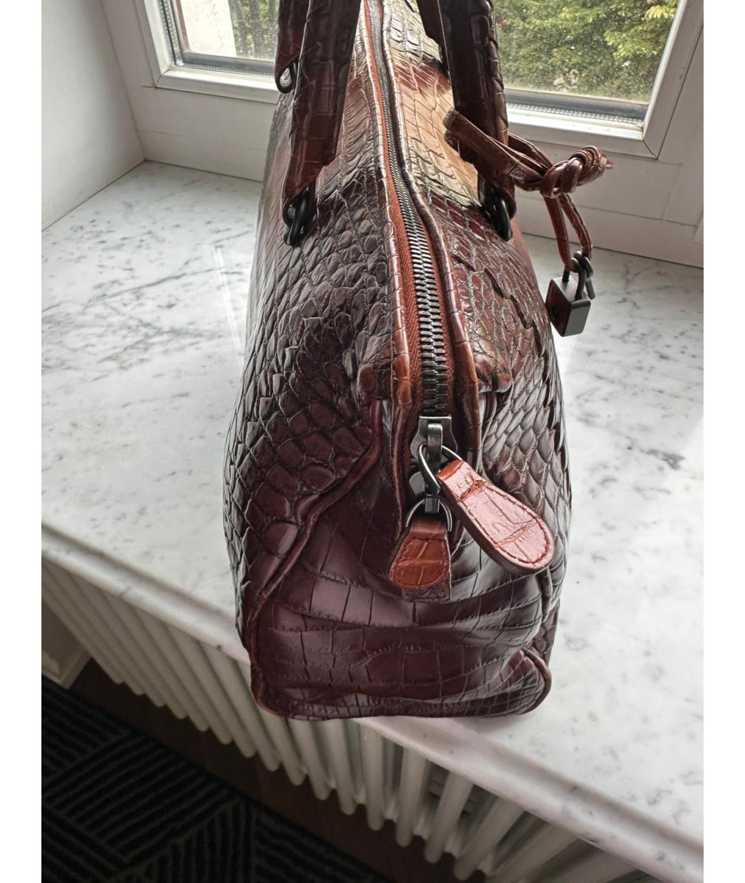 BOTTEGA VENETA Коричневая кожаная сумка тоут, фото 3