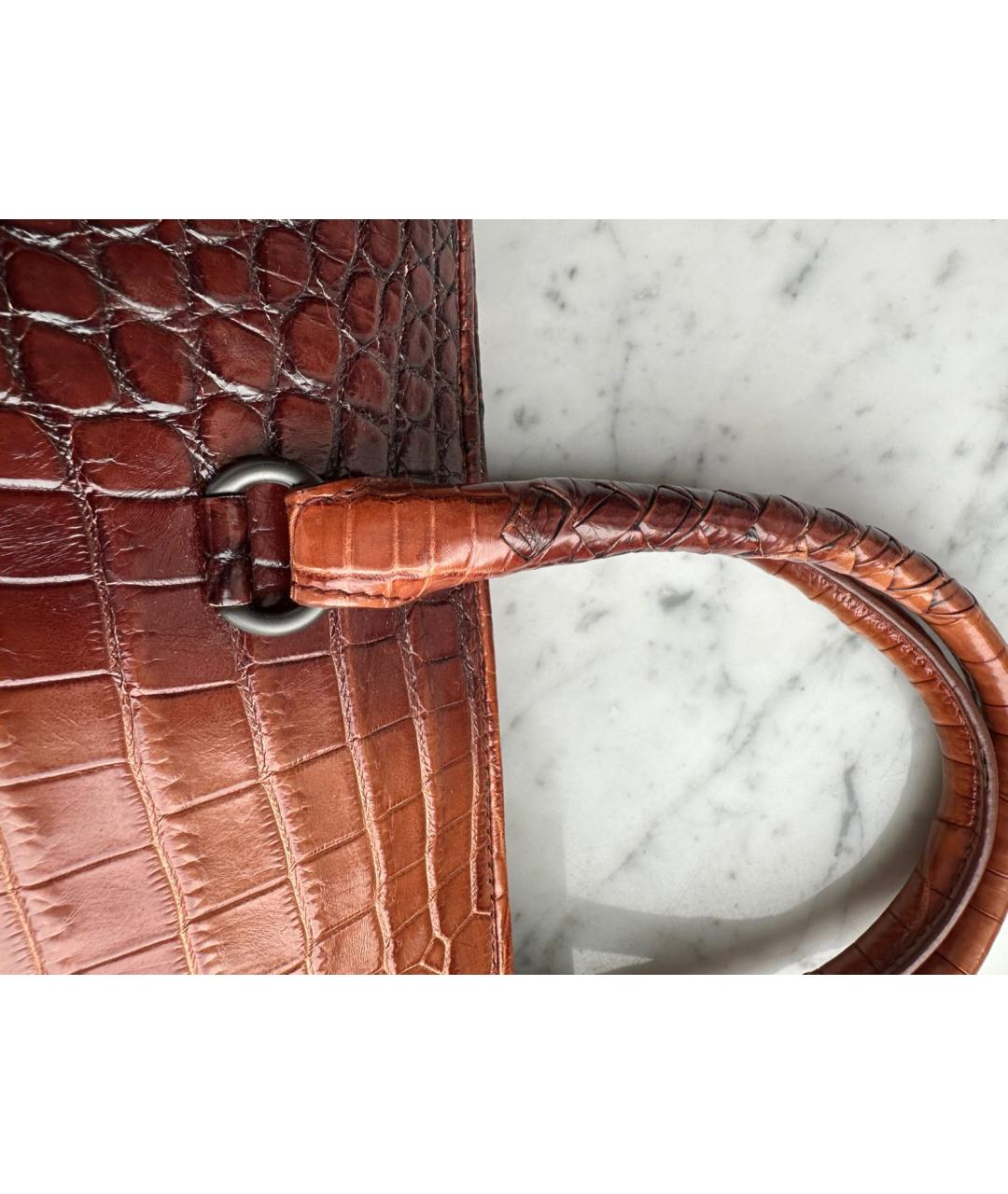 BOTTEGA VENETA Коричневая кожаная сумка тоут, фото 4