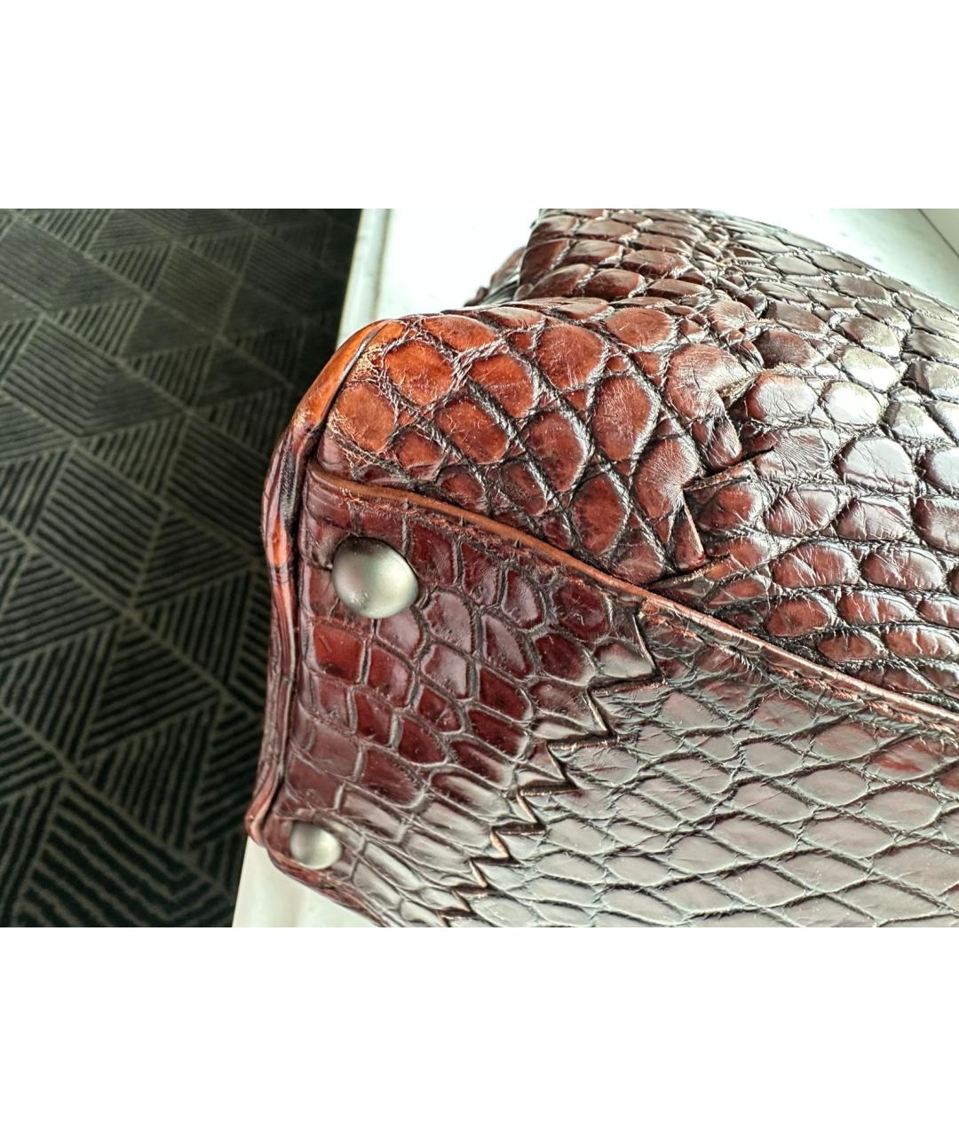 BOTTEGA VENETA Коричневая кожаная сумка тоут, фото 7