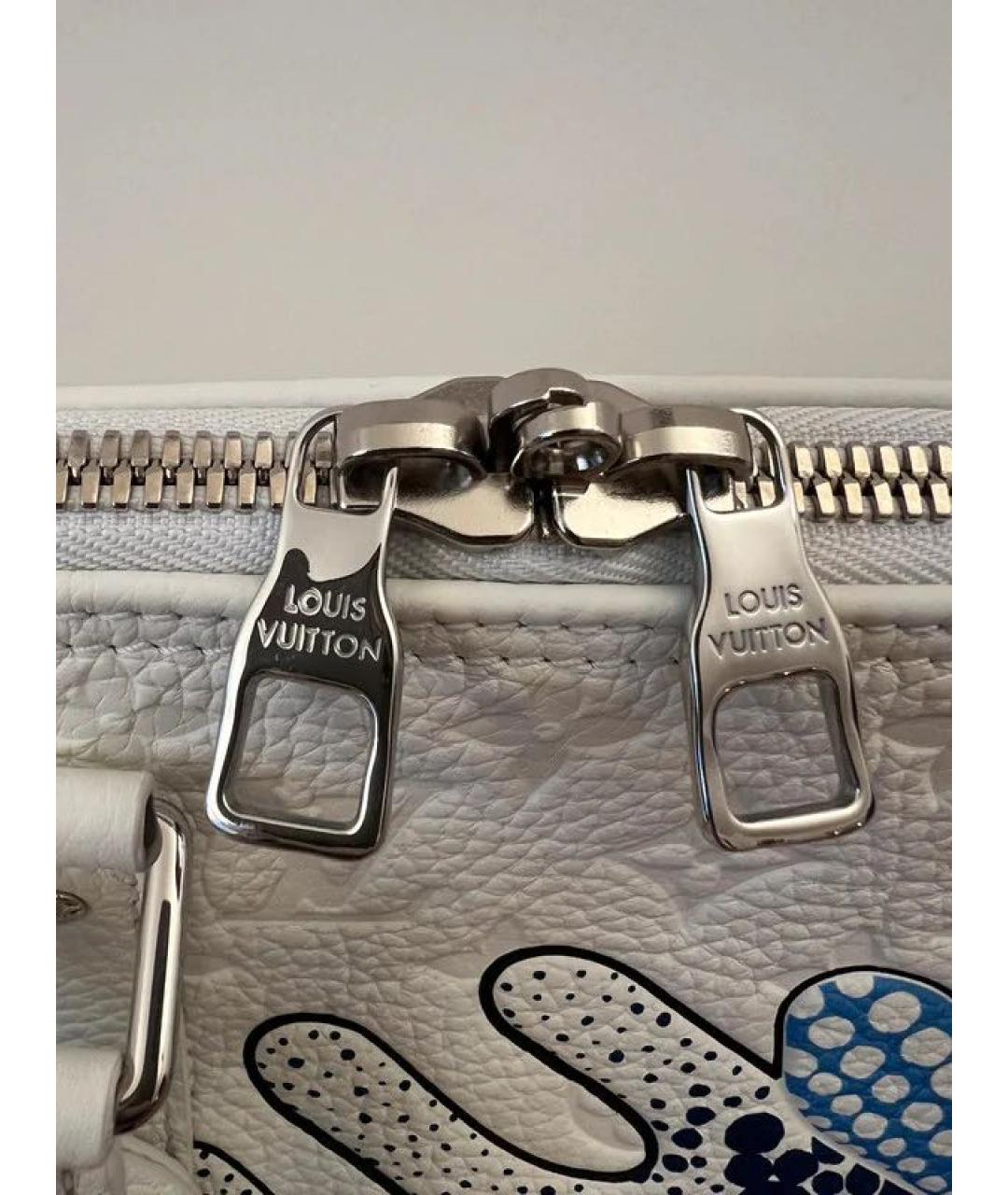 LOUIS VUITTON Белая кожаная дорожная/спортивная сумка, фото 5