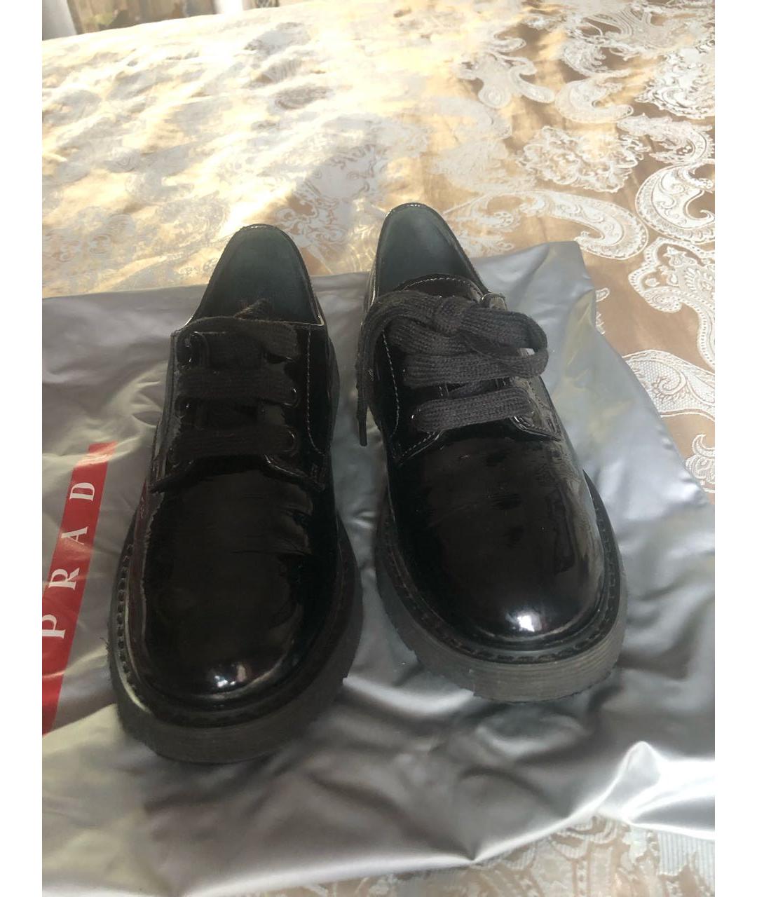 PRADA Черные ботинки из лакированной кожи, фото 2