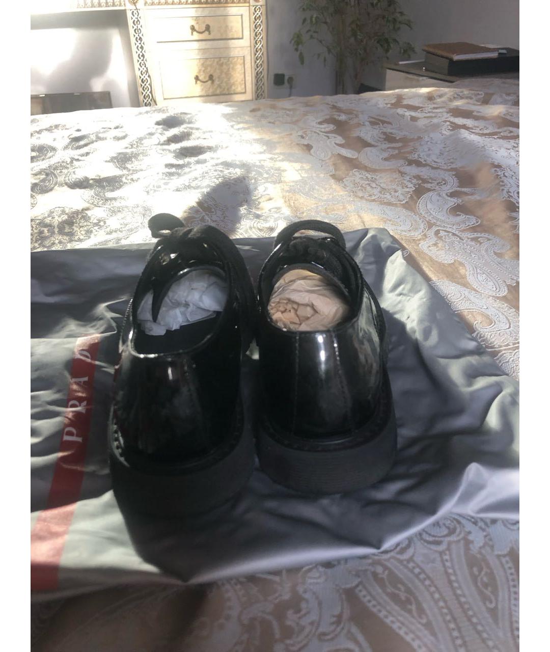 PRADA Черные ботинки из лакированной кожи, фото 4