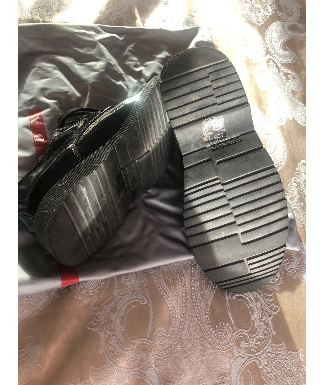 PRADA Черные ботинки из лакированной кожи, фото 6