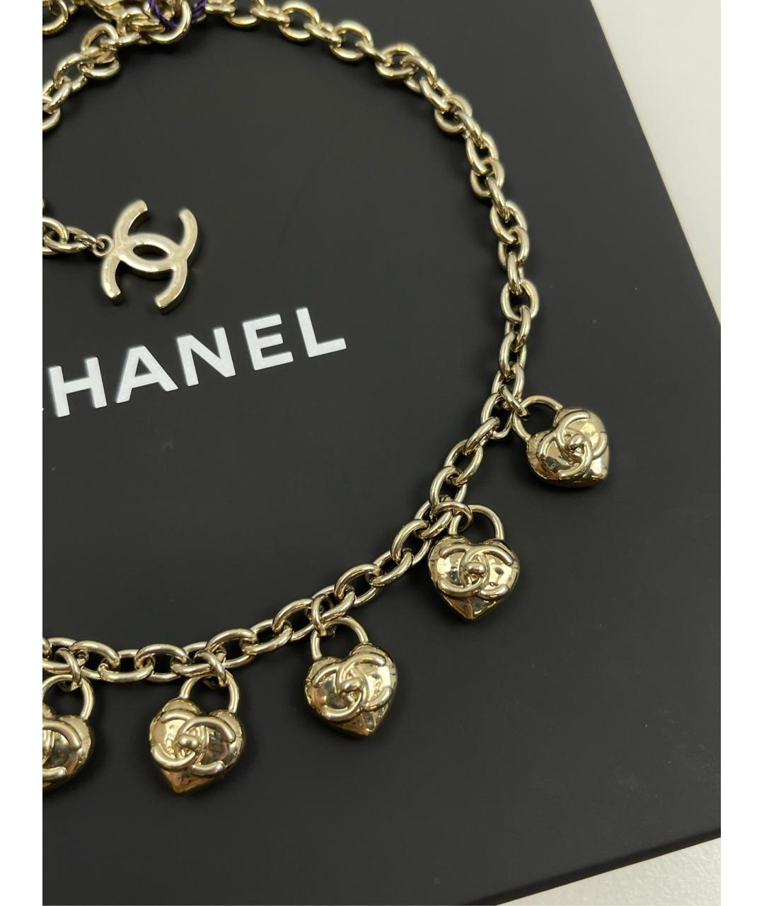 CHANEL Золотое металлическое колье, фото 3